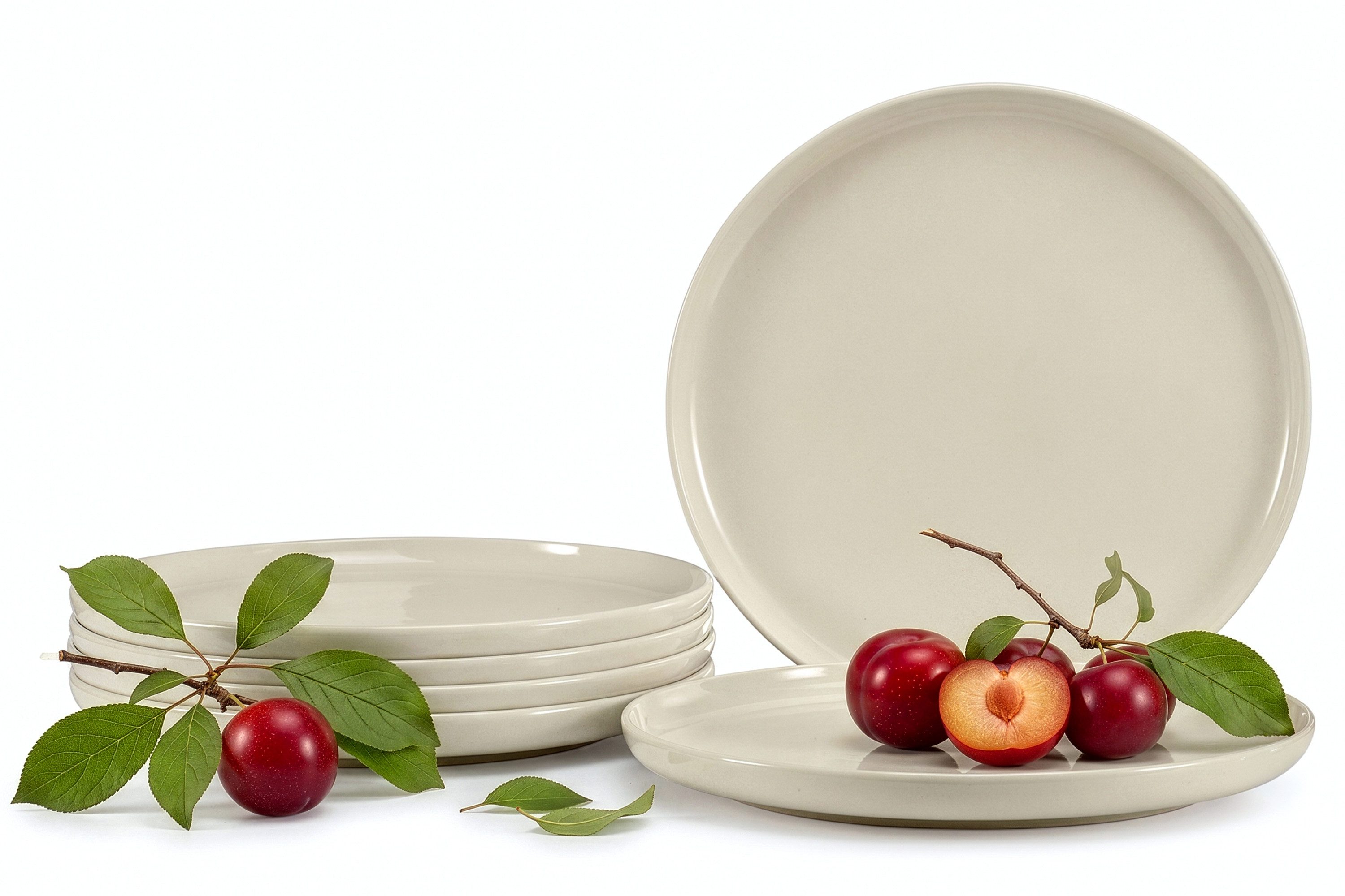 KONSIMO® Teller-Set VICTO Tafelservice hergestellt in der EU (6-tlg), 6 Personen, Steingut, spülmaschinengeeignet, mikrowellengeeignet, 6x Dessertteller