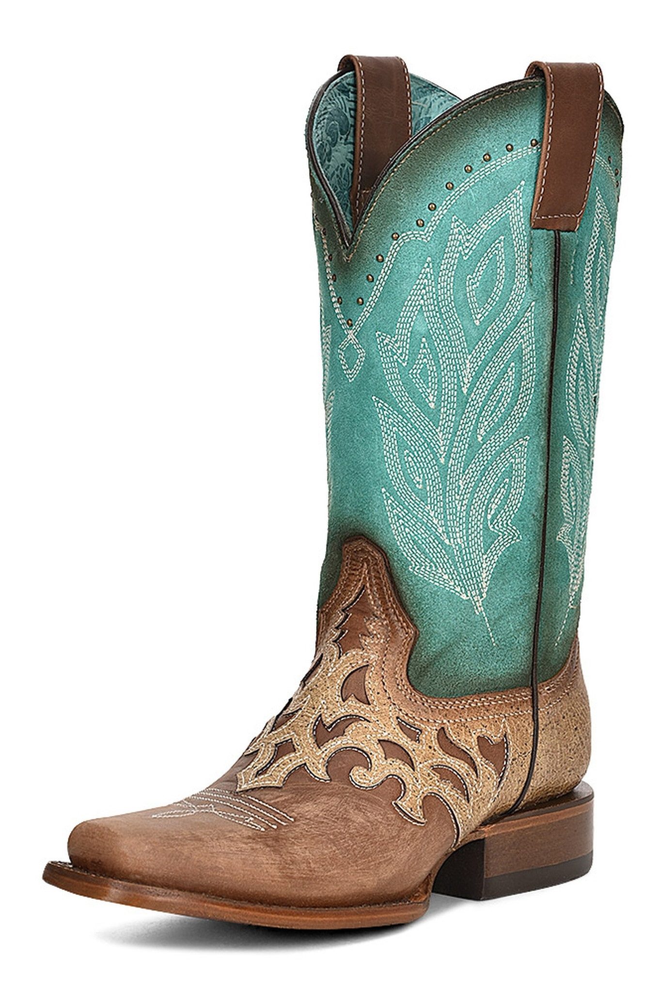 Corral Boots Z5131 Braun Türkis Cowboystiefel Rahmengenähte Damen Westernstiefel