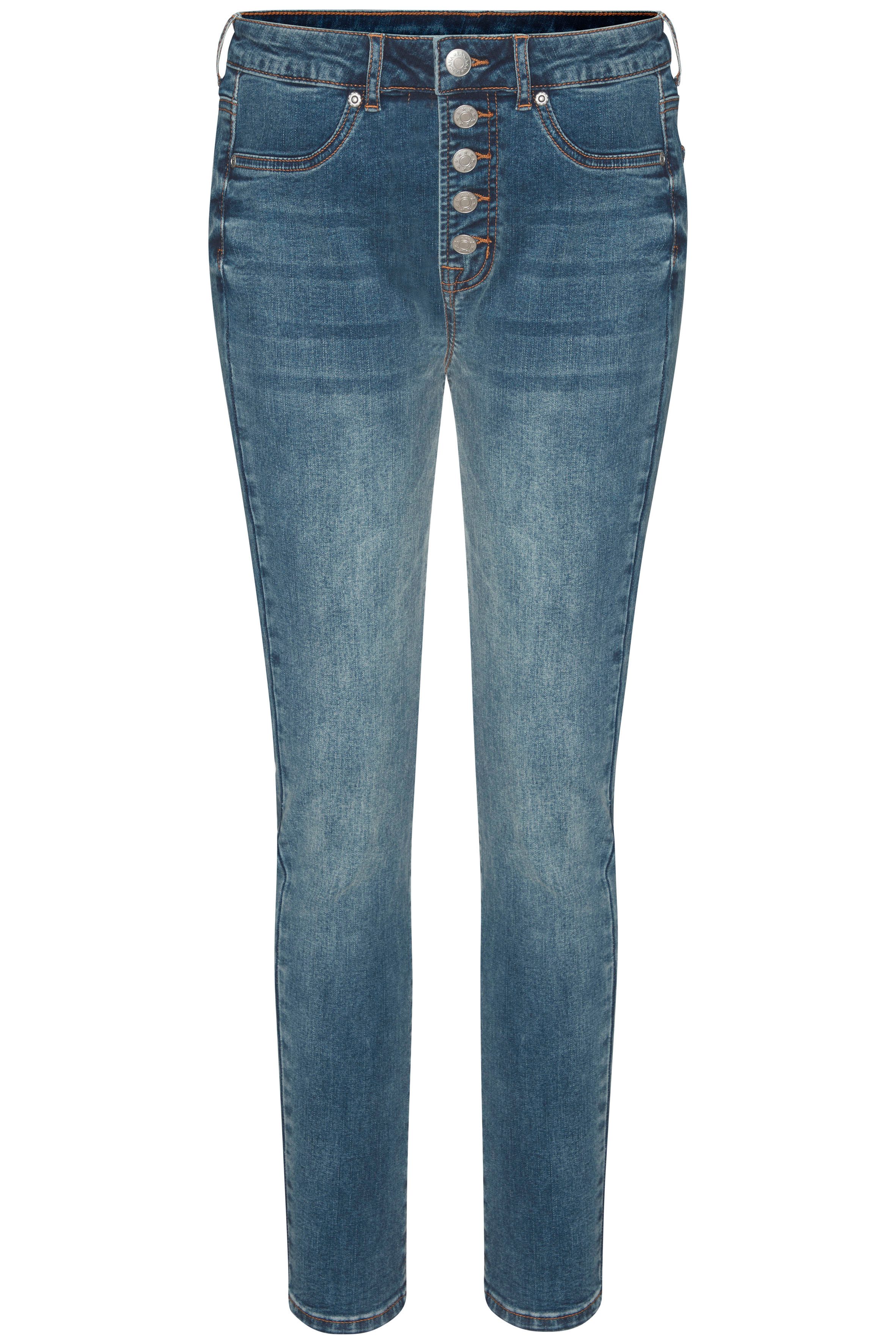 LASCANA High-waist-Jeans mit sichtbarer Knopfleiste und Stretch-Anteil, Skinny, High Waist. € 69,99