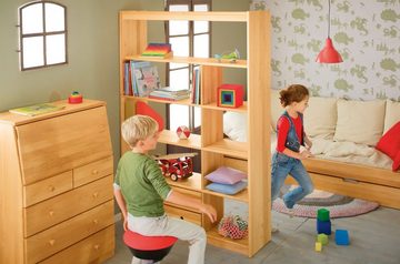 BioKinder - Das gesunde Kinderzimmer Raumteilerregal Lara, mit 9 Fächern und 2 Schubladen