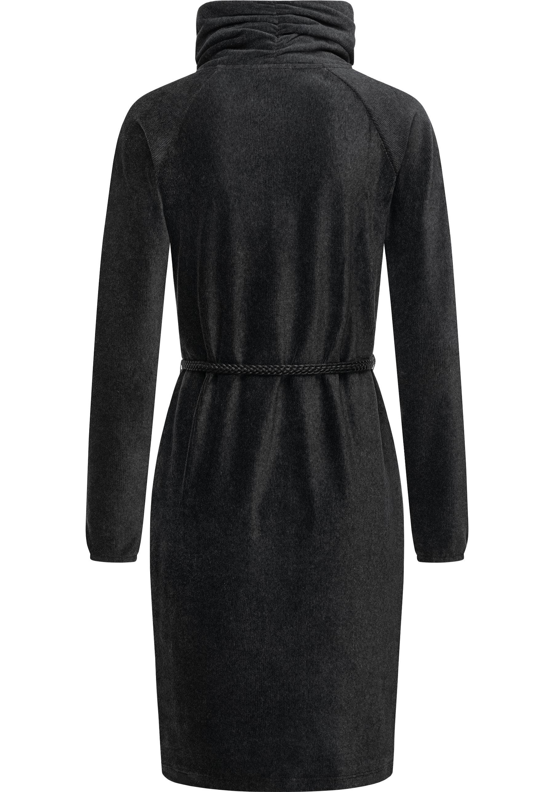 Ragwear Sweatkleid Belita warmes Cord-Kleid mit breitem Schlauchkragen
