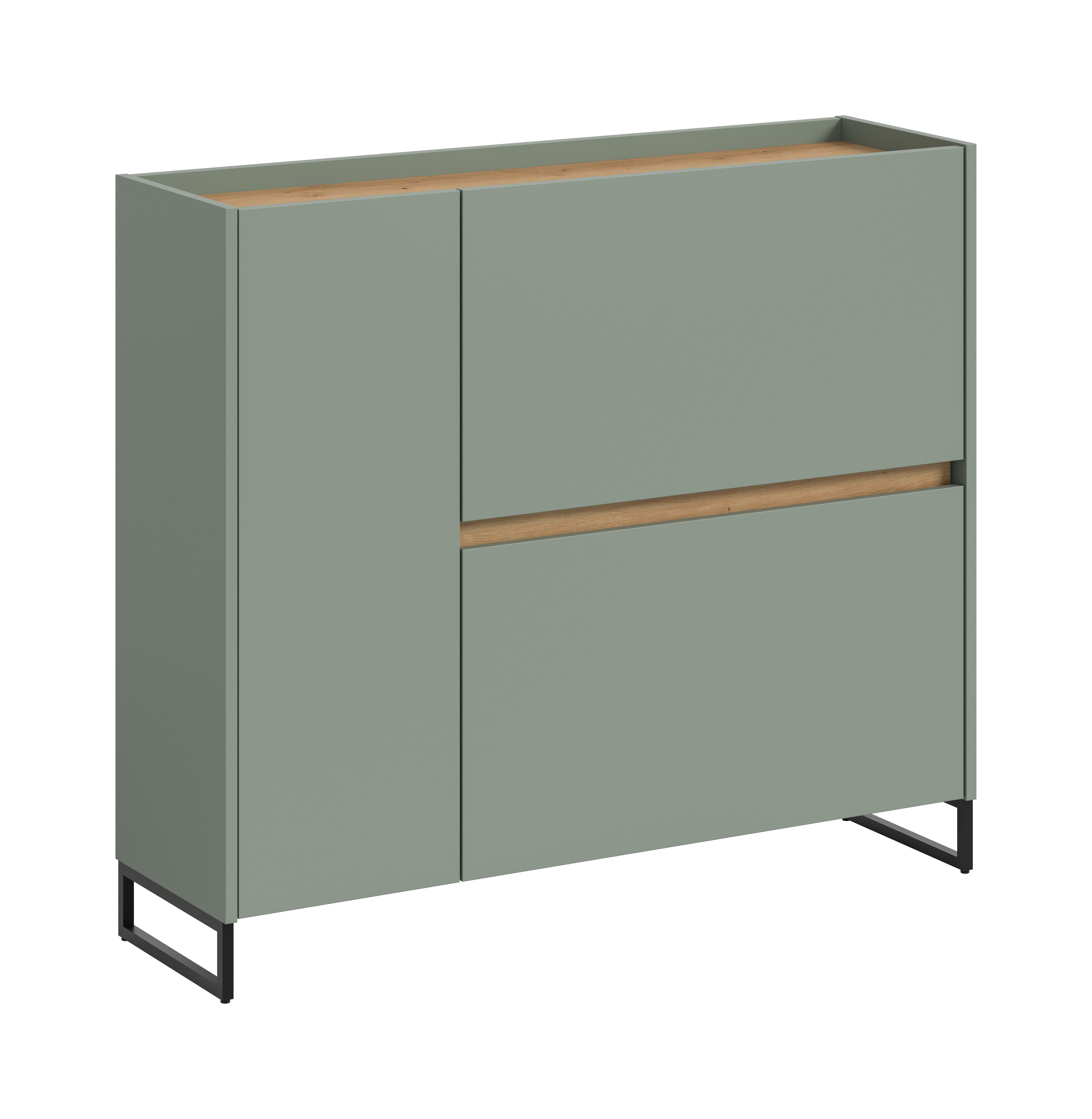 furnling Schuhkommode Dravo (1 St), 1 Tür, 2 Fächer, 2 Schuhwalzen, für 12 Paar Schuhe, Breite 110 cm