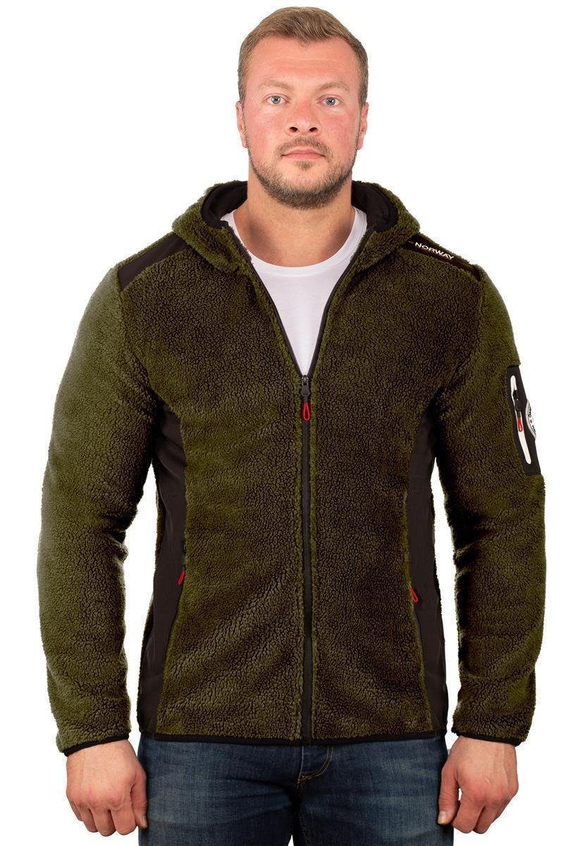 Geographical Norway Fleecejacke Herren Hoodie batufour (1-St) besonders weicher Stoff khaki