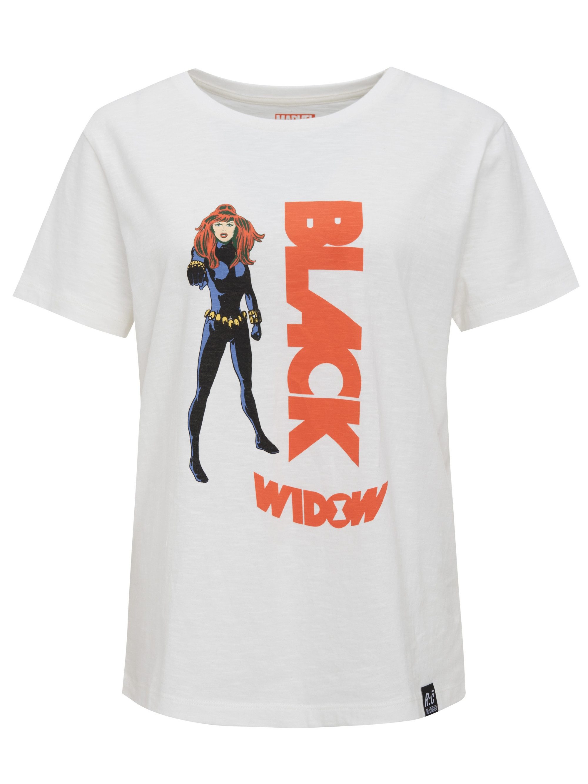 Recovered T-Shirt Black Widow Graphic Print im zeitlosen Design