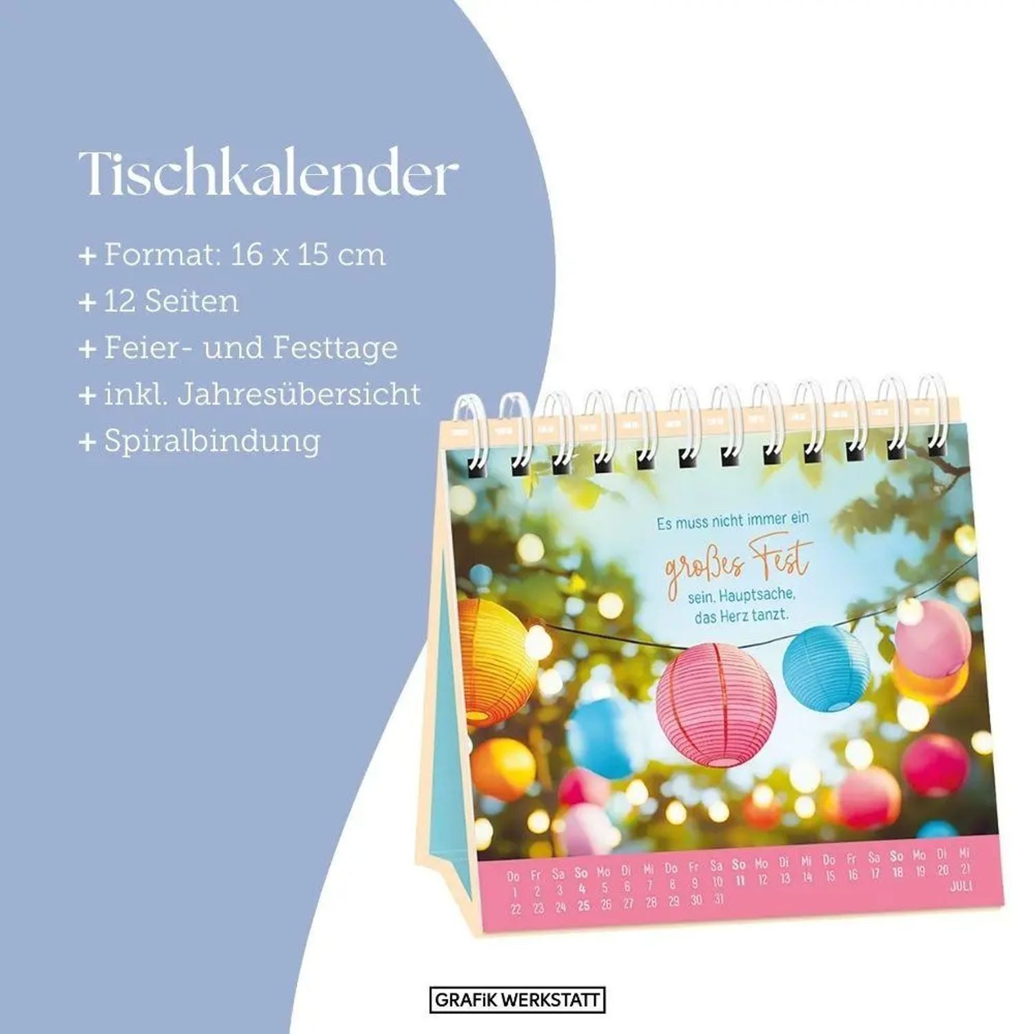 Grafik Werkstatt Tischkalender Tischkalender 2027 Extraportion Glück – Bild 4 von 5