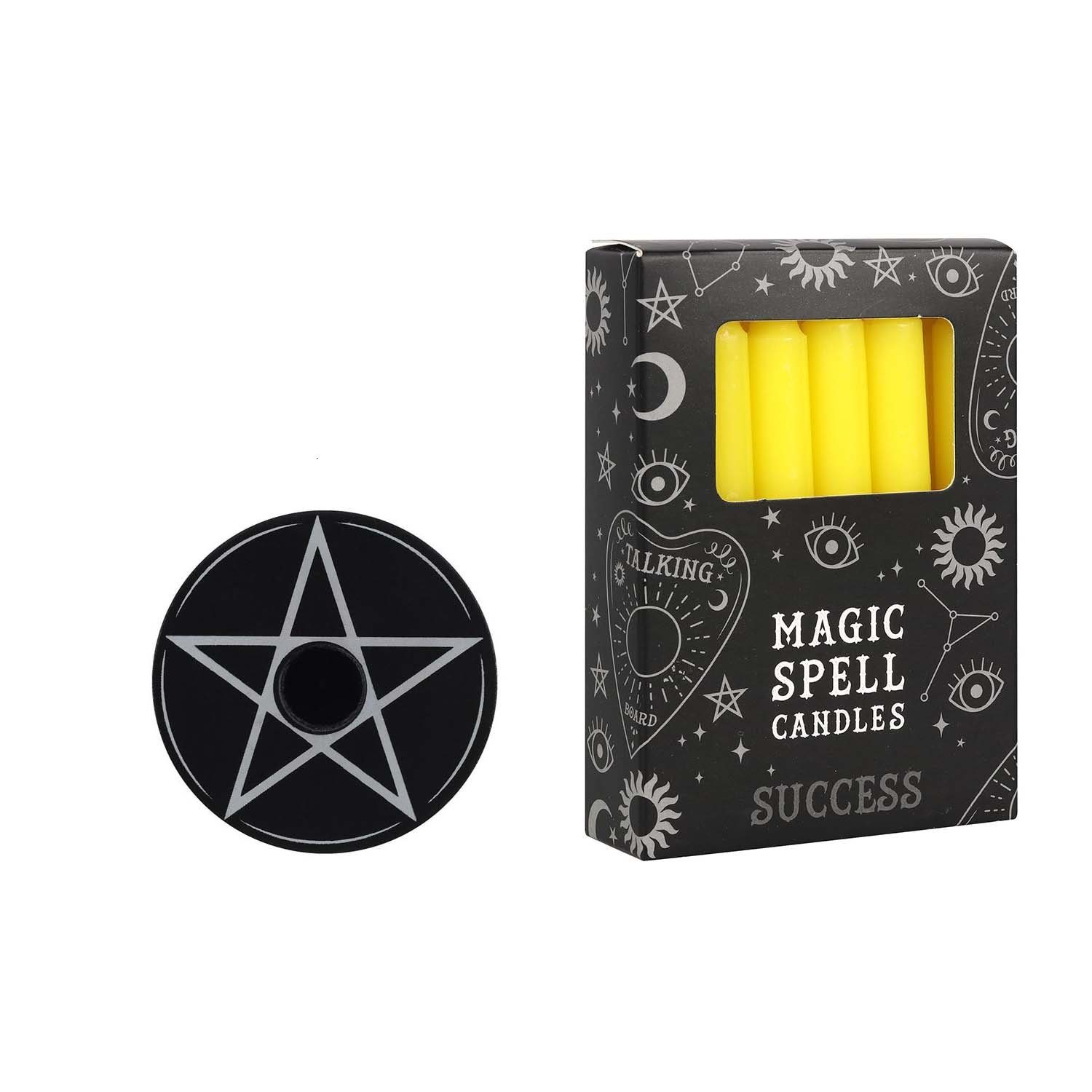 MystiCalls Kerzenhalter Spell Candler Halter "Pentagram" - Wunschkerzen, Hexe, Black Magic, Witchcraft Success | Kerzenständer
