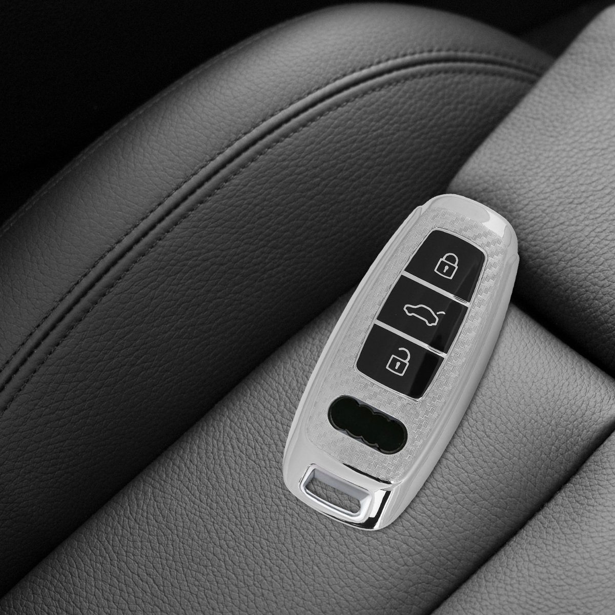 kwmobile Etui, Autoschlüssel Hülle für Audi A6 A7 A8 Q7 Q8 - TPU  Schlüsselhülle für Audi A6 A7 A8 Q7 Q8 3-Tasten Autoschlüssel Keyless  Carbon Design