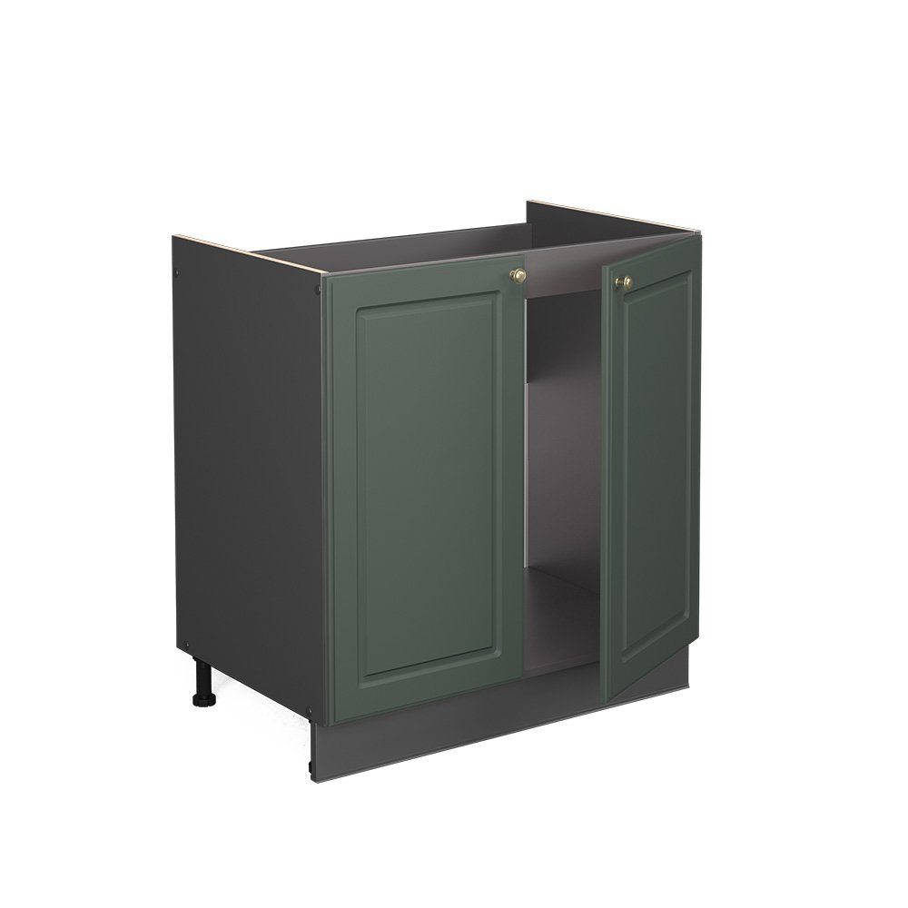 Vicco Spülenunterschrank Fame-Line, Grün-Gold Landhaus/Anthrazit, 80 günstig online kaufen