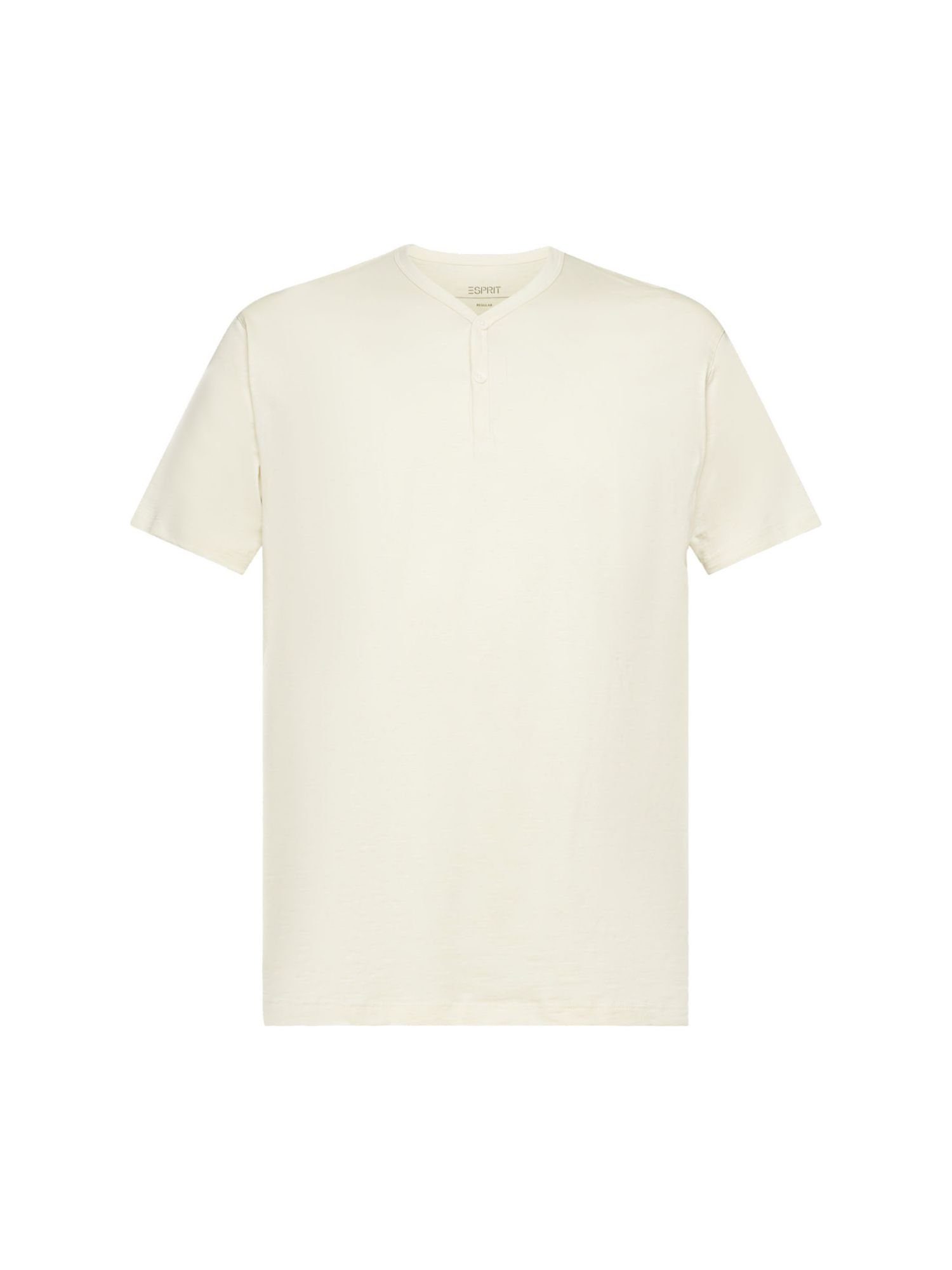 Esprit T-Shirt Henley-Shirt aus Slub Jersey (1-tlg) ICE