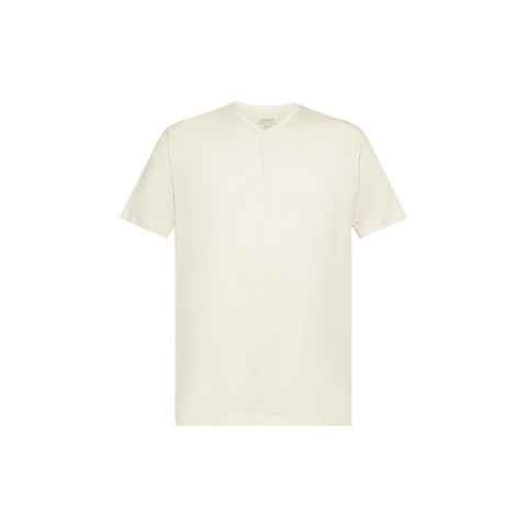 Esprit T-Shirt Henley-Shirt aus Slub Jersey (1-tlg)