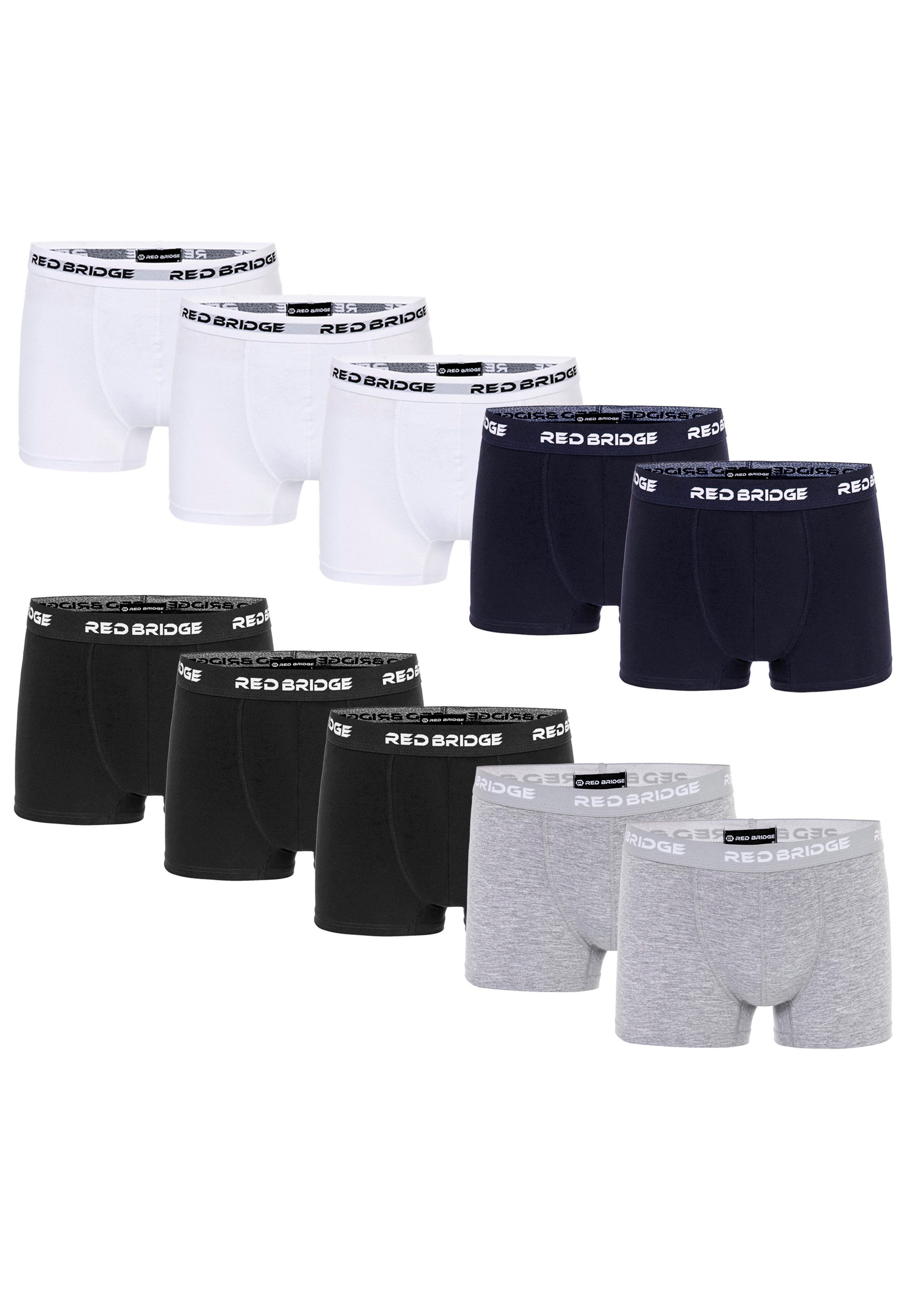 RedBridge Boxershorts 10er-Pack Bequeme Unterwäsche mit elastischem Bund (Set, 10er-Pack) – Bild 2 von 2