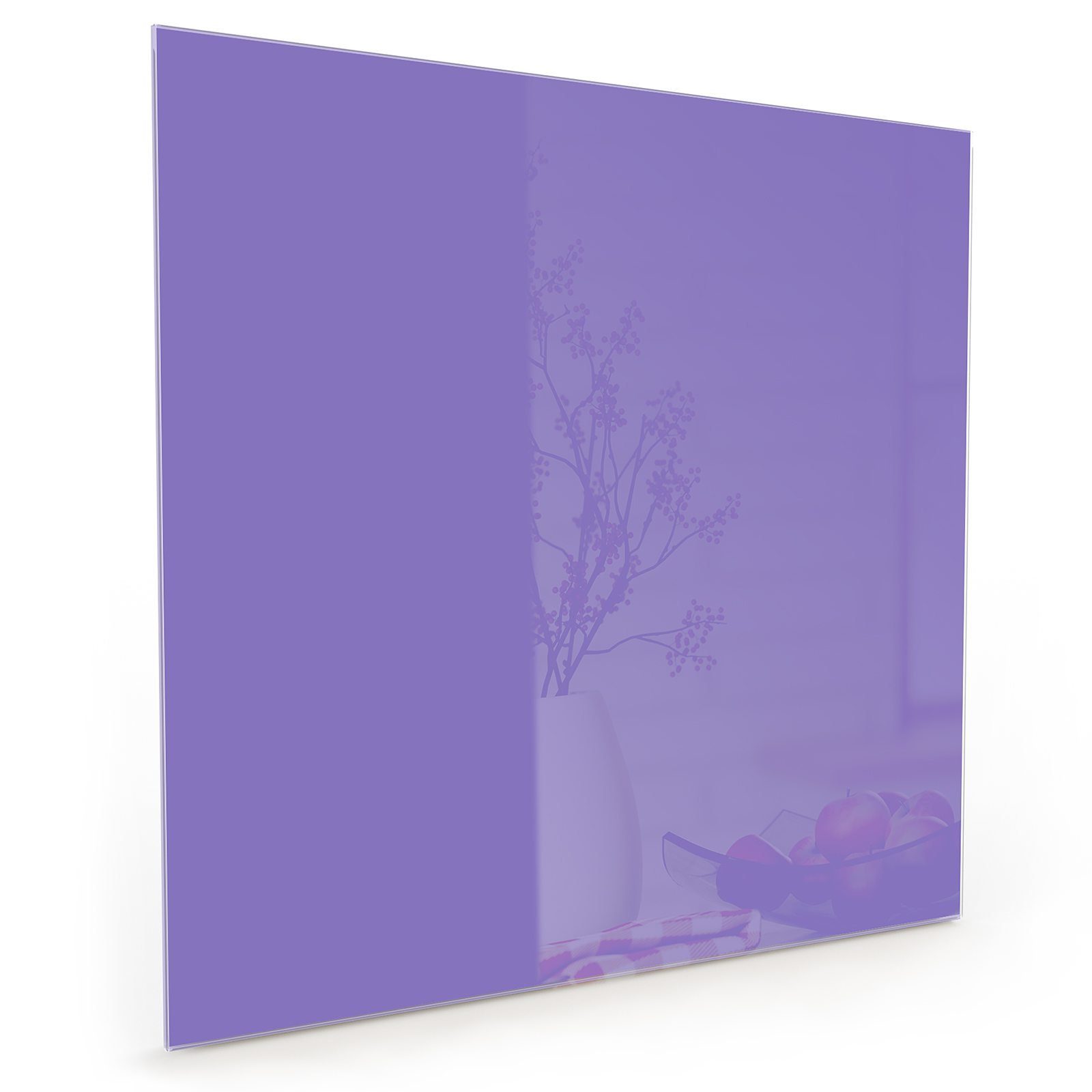 Primedeco Küchenrückwand Spritzschutz Glas Violetter Hintergrund I