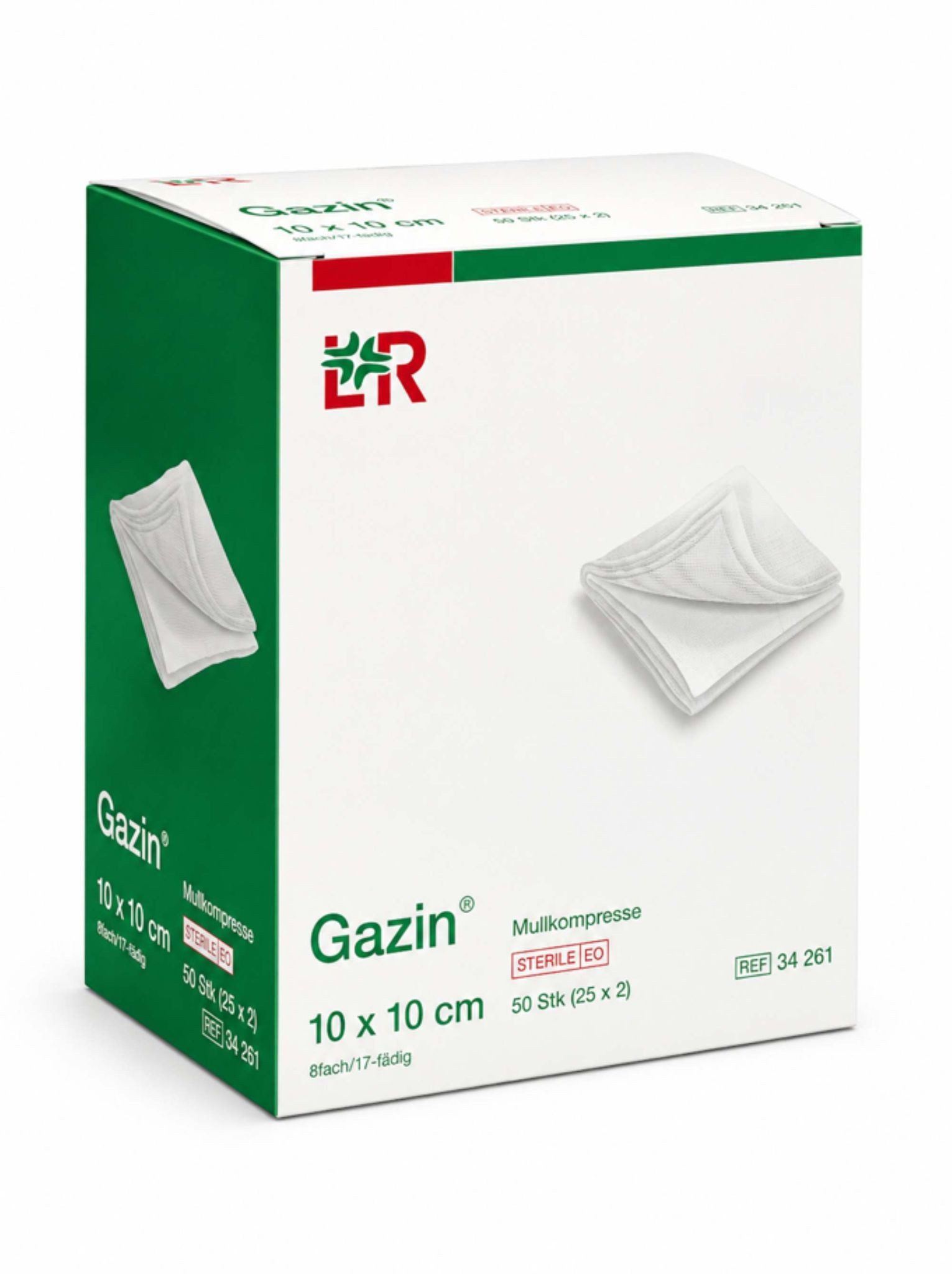 Lohmann & Rauscher GmbH & Co.KG Wundpflaster GAZIN Mullkomp.10x10 cm steril 8fach