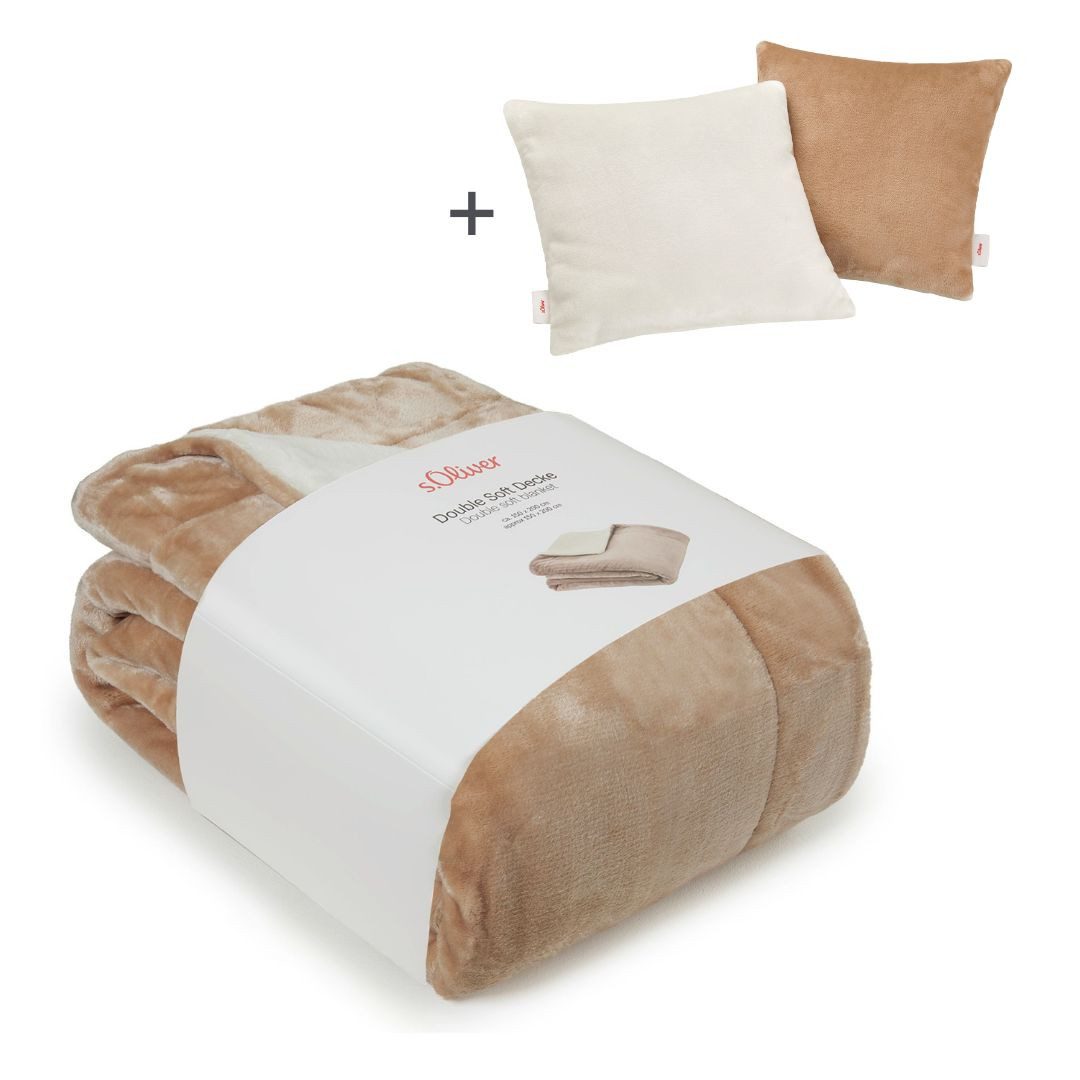 Wohndecke Doublesoft, Kuscheldecke, Deal, Kissen geschenkt!, s.Oliver, Kuscheldecke, mit GRATIS-Zugabe: 2x Kissenhülle, mit Reißverschluss