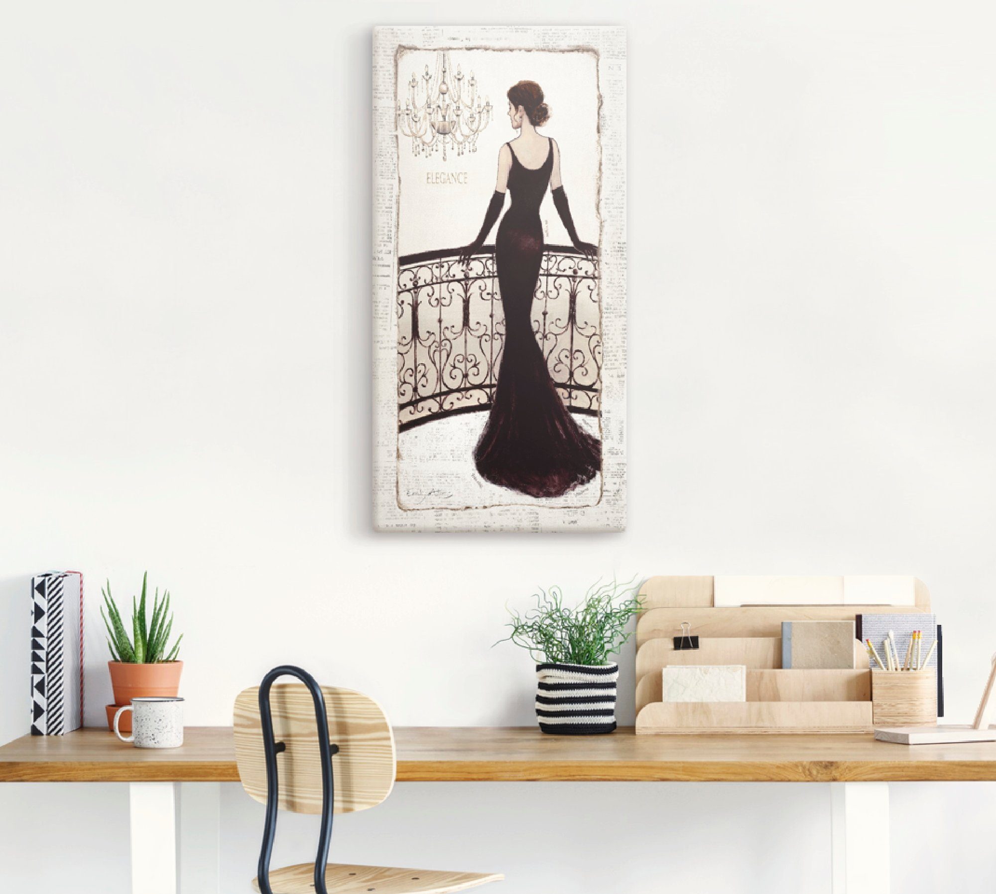 Artland Wandbild Die schöne in Schwarz, Frau (1 St), als Leinwandbild, Poster in verschied. Größen