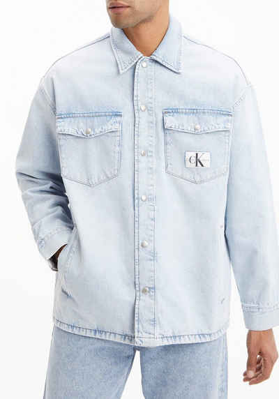 Calvin Klein Jeans Jeanshemd »OVERSIZED UTILITY SHIRT JACKET« mit Calvin Klein Logo-Badge auf der Brusttasche
