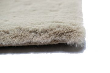 Hochflor-Teppich Teppich Kunstfellteppich Hochflor Faux Fur Hasenfell uni beige, Teppich-Traum, rechteckig, Höhe: 30 mm