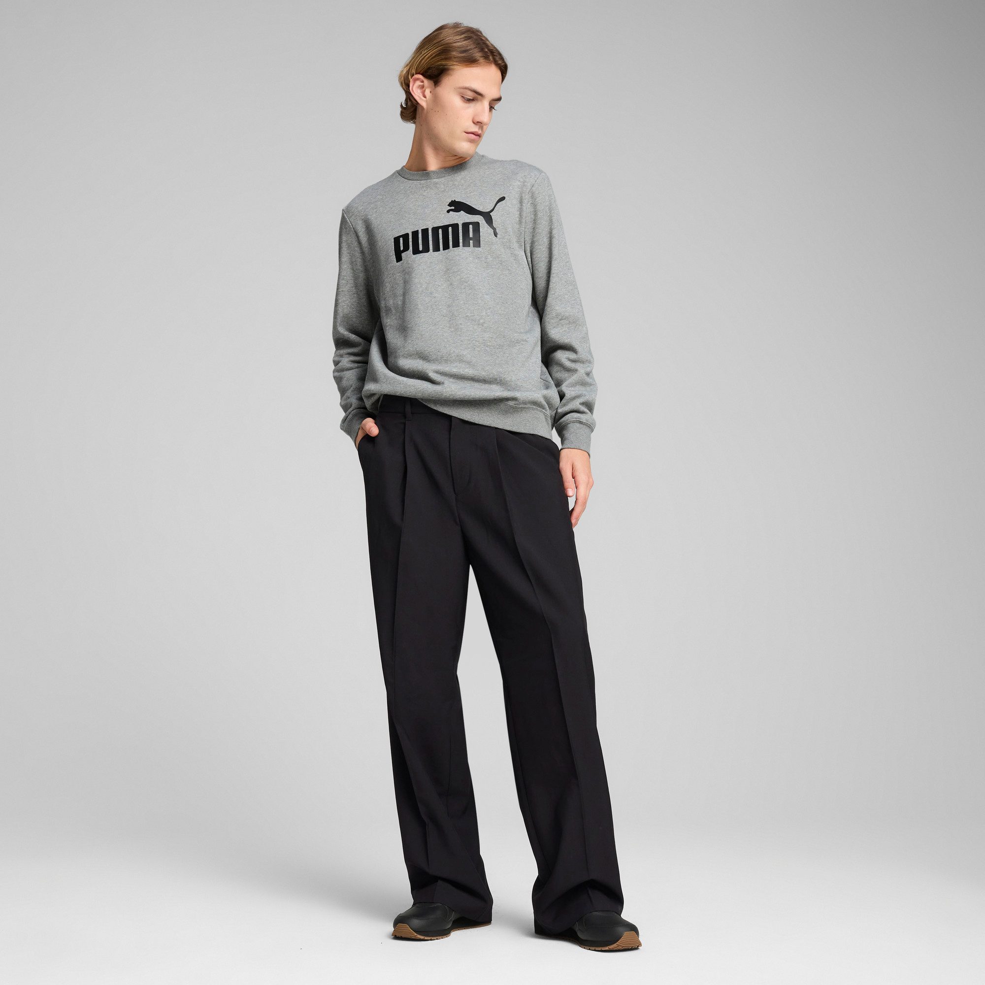 PUMA Langarmshirt ESS NO. 1 LOGO CREW FL Langarm, reguläre Passform, Rundhalsausschnitt