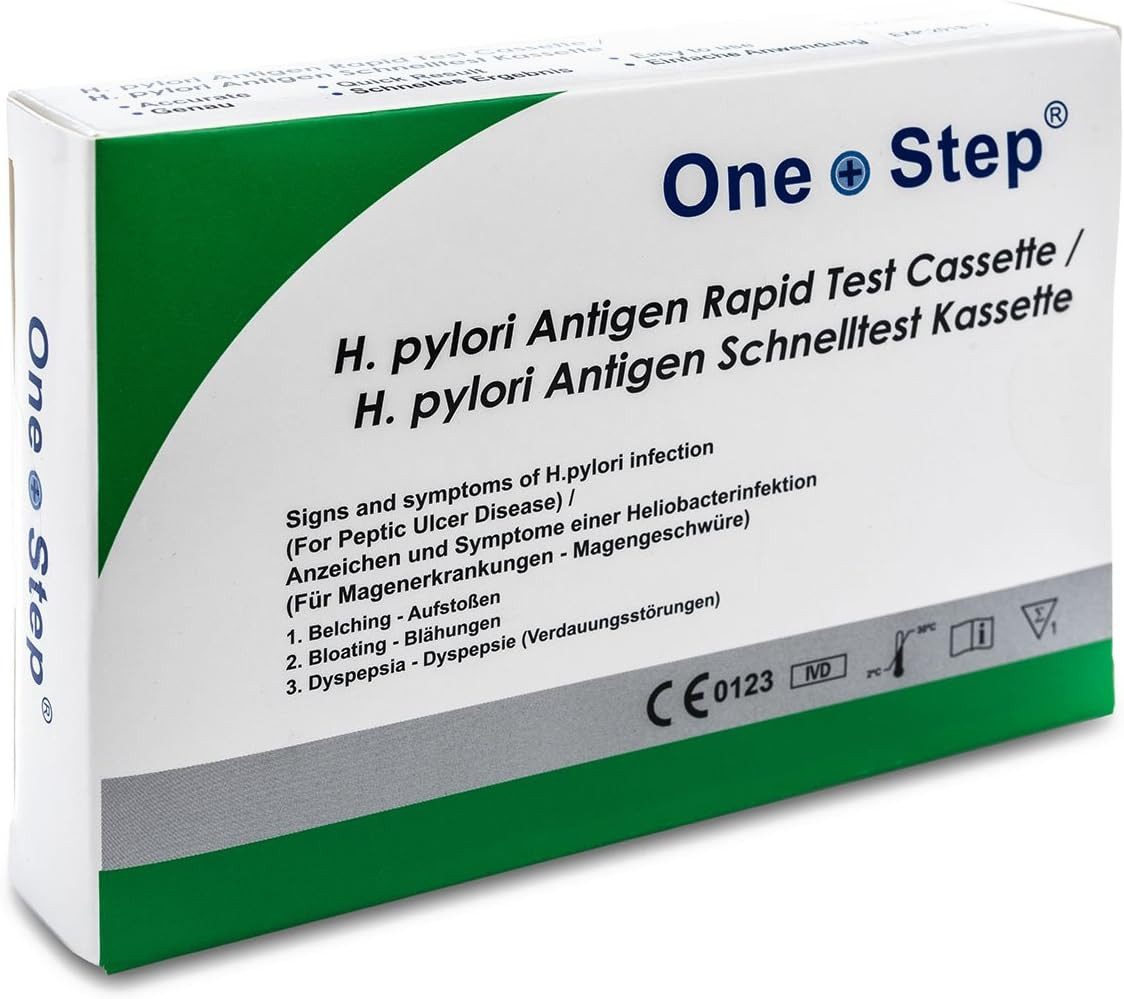 One+Step Helicobacter Pylori-Schnelltest Magenkeim Test (Stuhl) Schnelltest für Zuhause, 2-tlg. – Bild 2 von 3