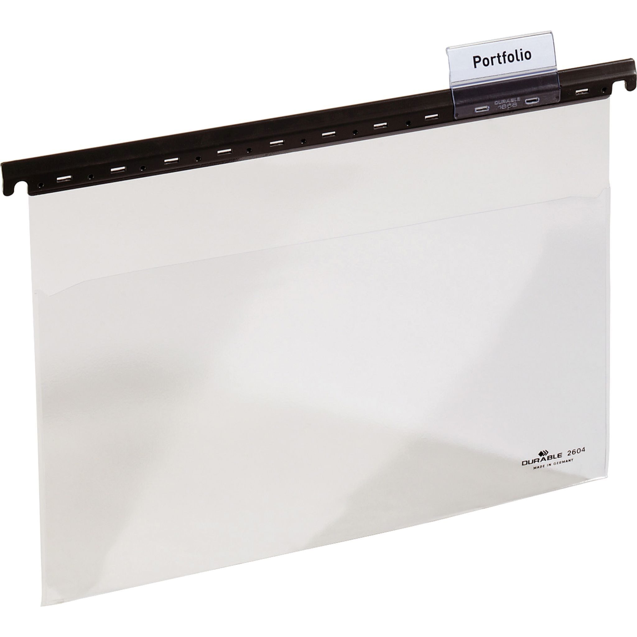 DURABLE Prospekthülle Durable Hängesichttasche A4 tr oben offen mit Reiter 60mm