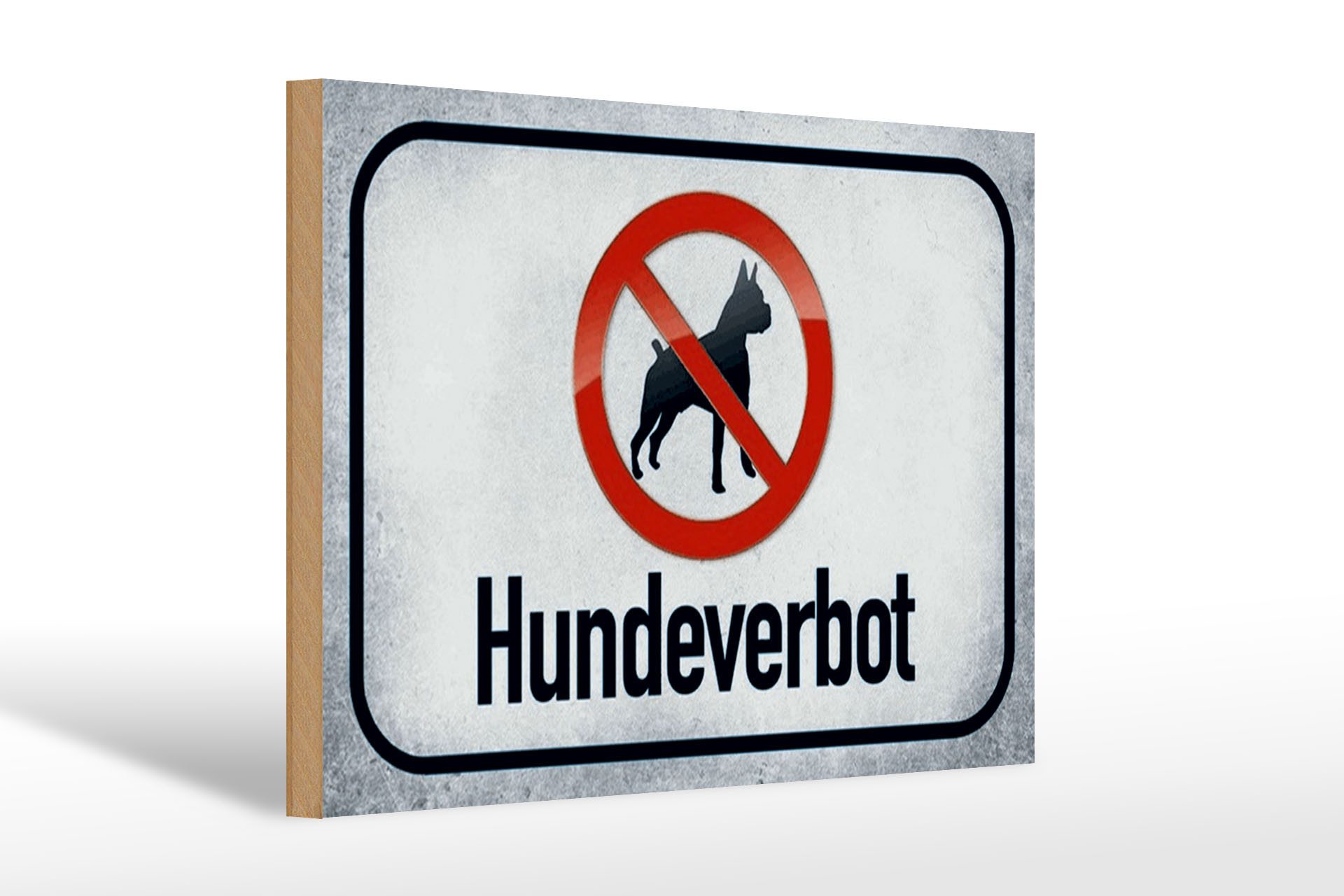 Holzbild Hinweis 30x20cm Hund Hundeverbot