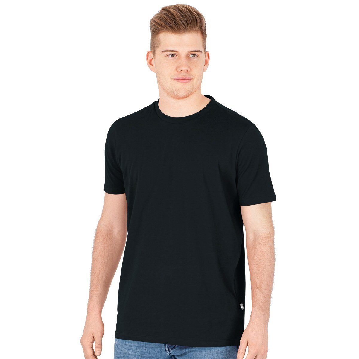 Jako T-Shirt Freizeit Doubletex (Polyester/Baumwolle) schwarz Herren