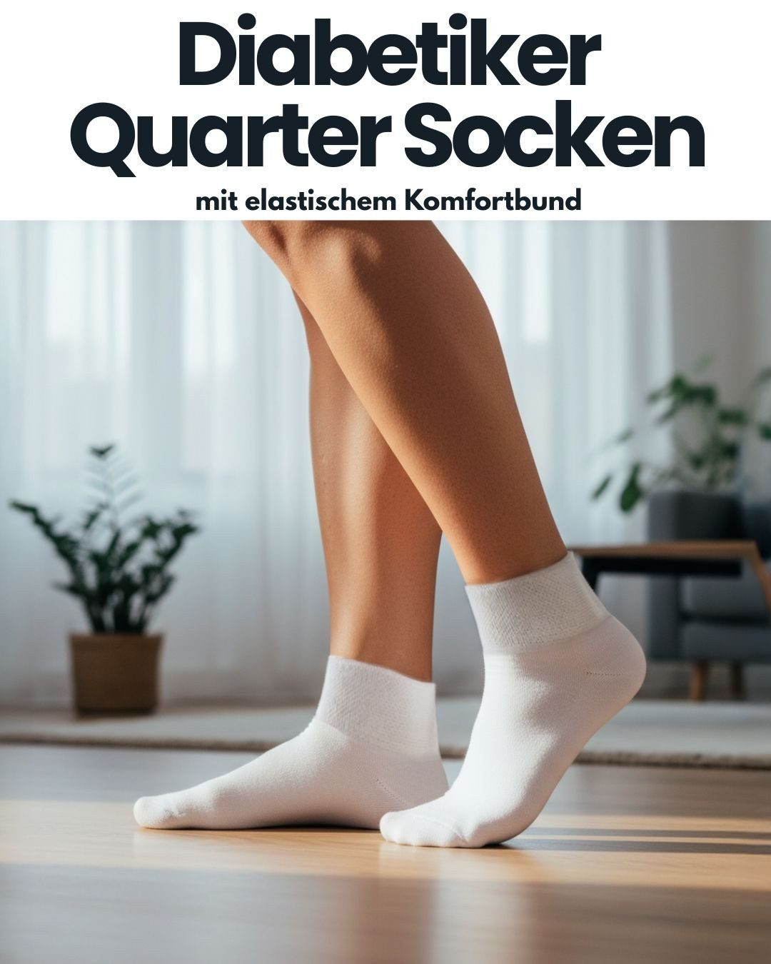sockenkauf24 Diabetikersocken kurz ohne Gummibund & ohne Naht Quarter Diabetiker Socken Baumwolle (Set, 10-Paar) Diabetiker Socken mit Komfortbund ohne Gummi für Damen & Herren