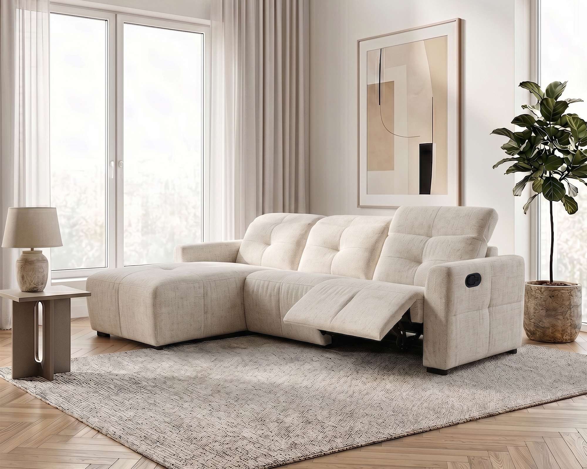 OTTO home Ecksofa CAARLA Webstoff, L-Form, 261 cm, man. o. elektr. Relaxfunktion (USB), mit USB-A und USB-C bei elektrischer Ausführung, Kopfteilverstellung