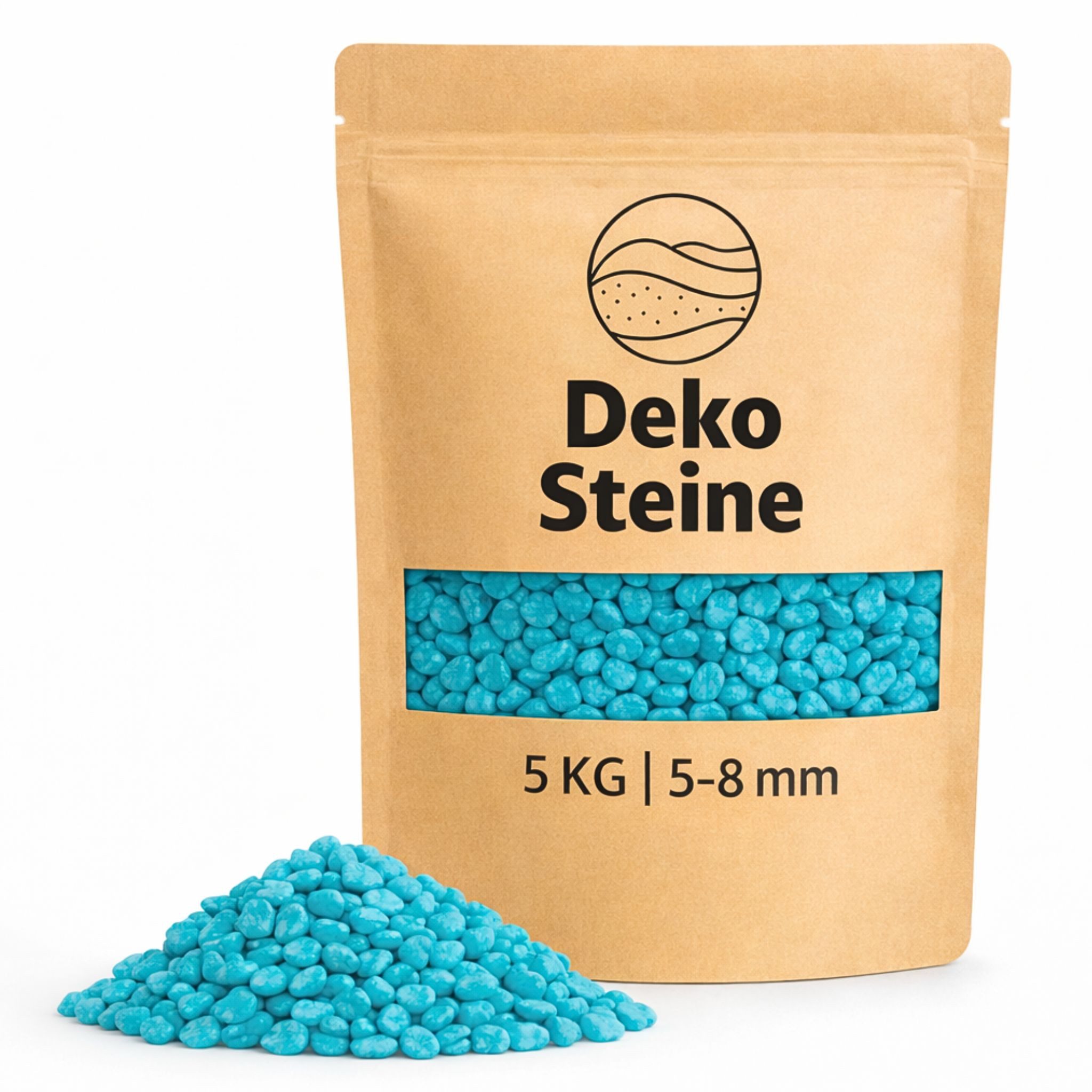 matches21 HOME & HOBBY Dekosand Kleine Deko-Steine türkis Ø 5-8 mm als Vasen Glas-Füllung Streudeko (1-St), Farbige Deko-Steine als bunte Tischdeko Hochzeitsdeko