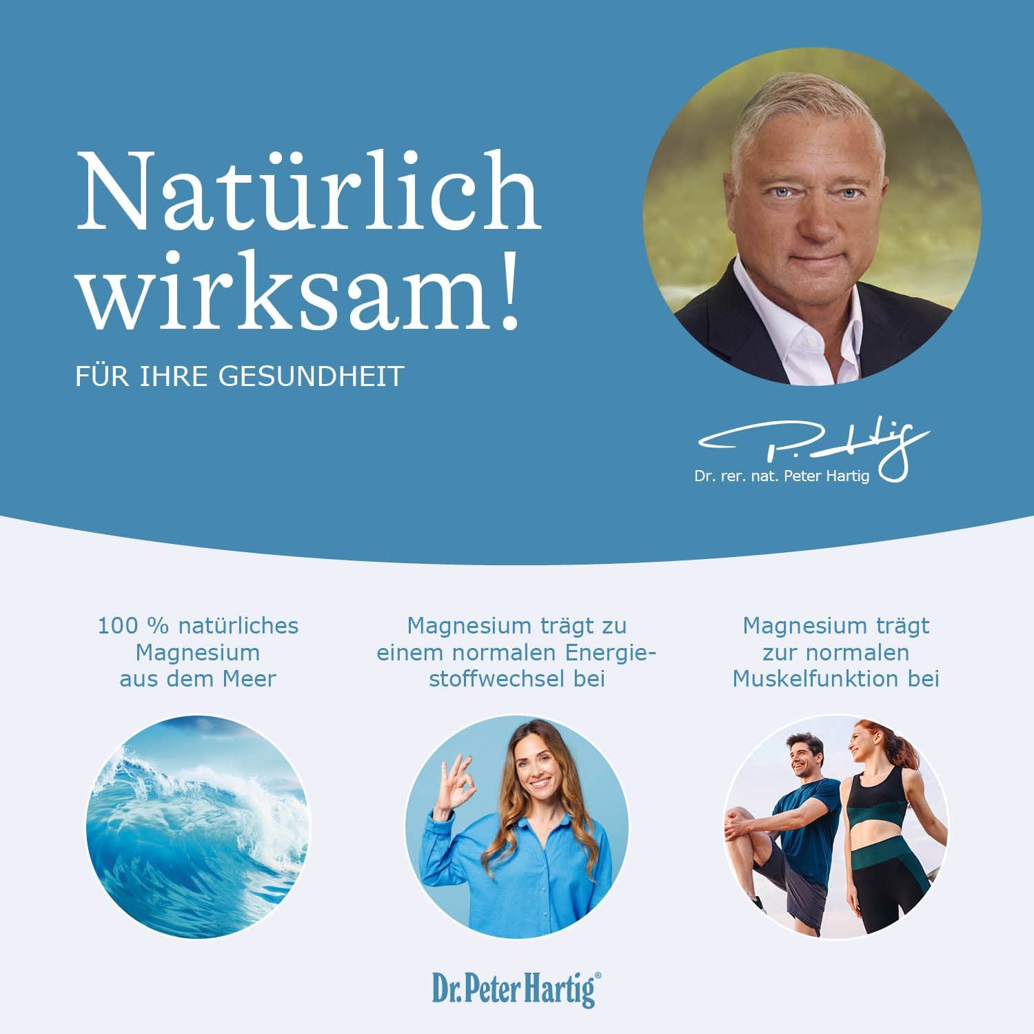 Dr. Peter Hartig Magnesium Mare, unterstützt Muskeln und Nerven, Energiestoffwechsel, Kapseln, 60 Kapseln, 60-Tages-Vorrat, à 32 g, Magnesium Mare 60 Kapseln Natürliches Magnesium aus dem Meer