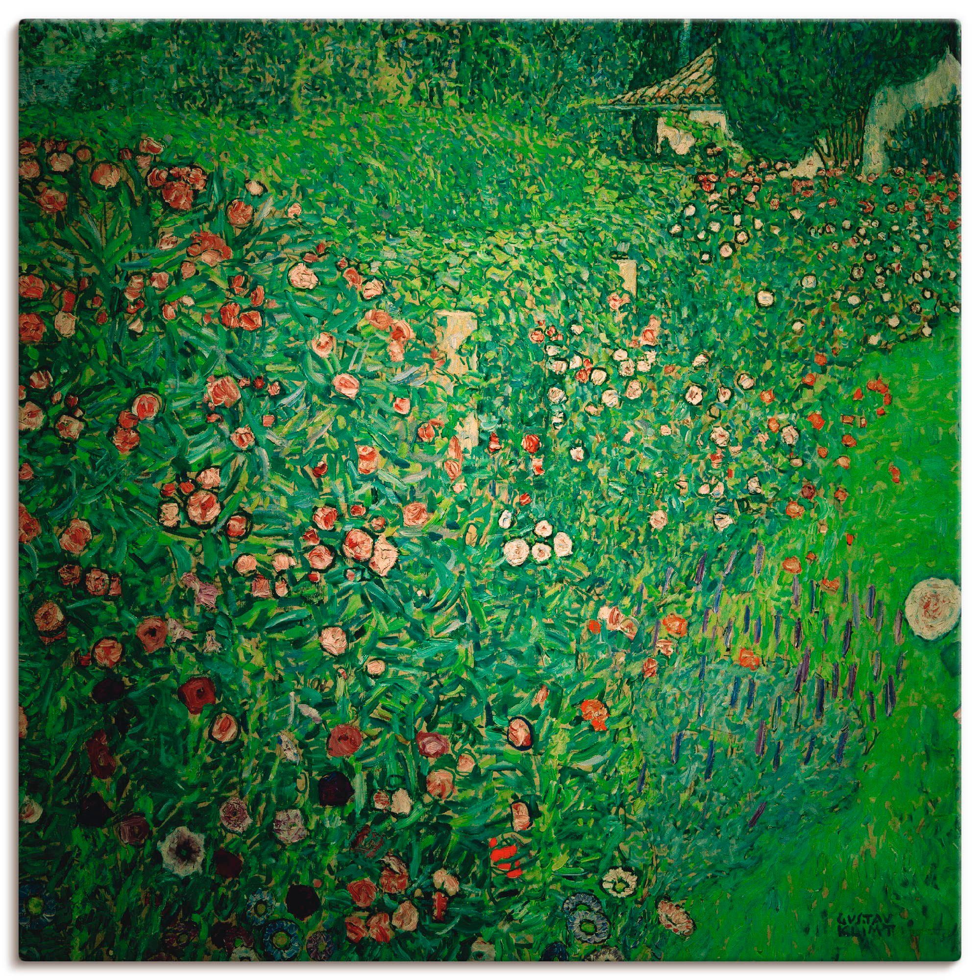 Artland Leinwandbild Italienische Gartenlandschaft, Garten (1 St), auf Keilrahmen gespannt