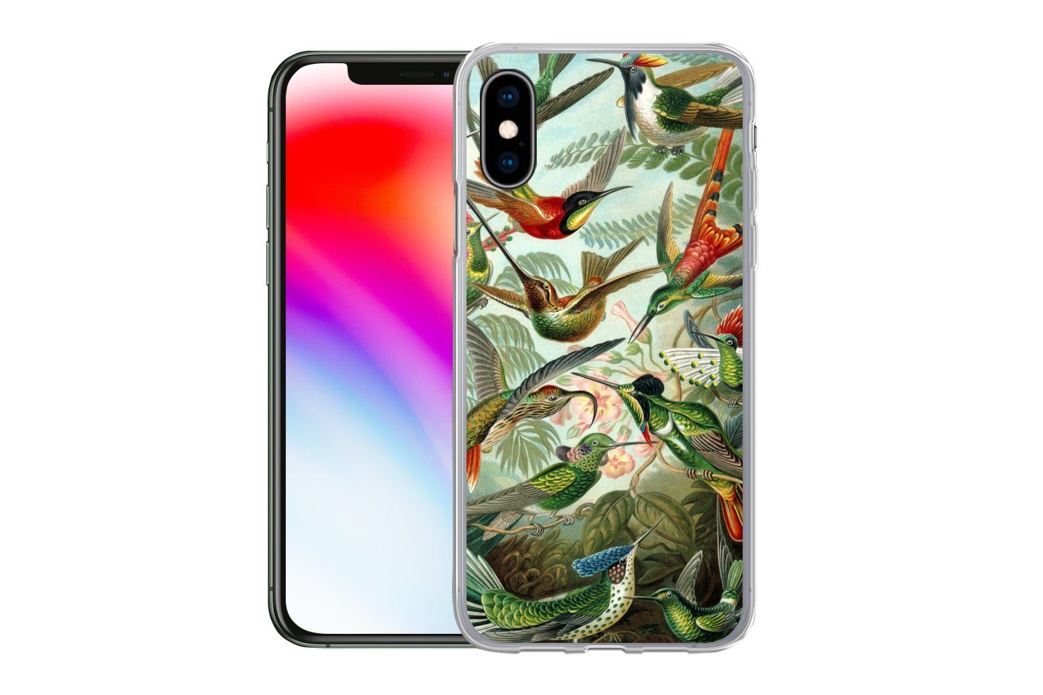 MuchoWow Handyhülle für Apple iPhone X Trochilidae - Alte Meister - Kunst, Smartphone-Bumper, Print, Handy Schutzhülle Dünn