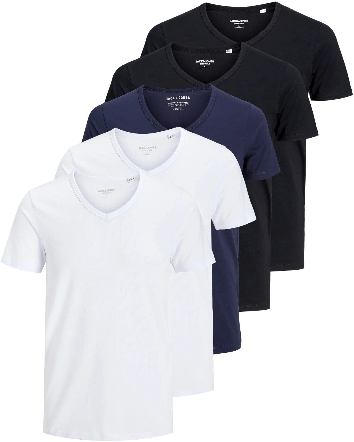 V-Neck - 2x White, 1x Navy, 2x Black