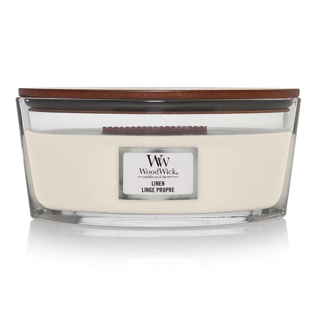 Woodwick Duftkerze Heartwick Flame Ellipse Scented Candle - Linen