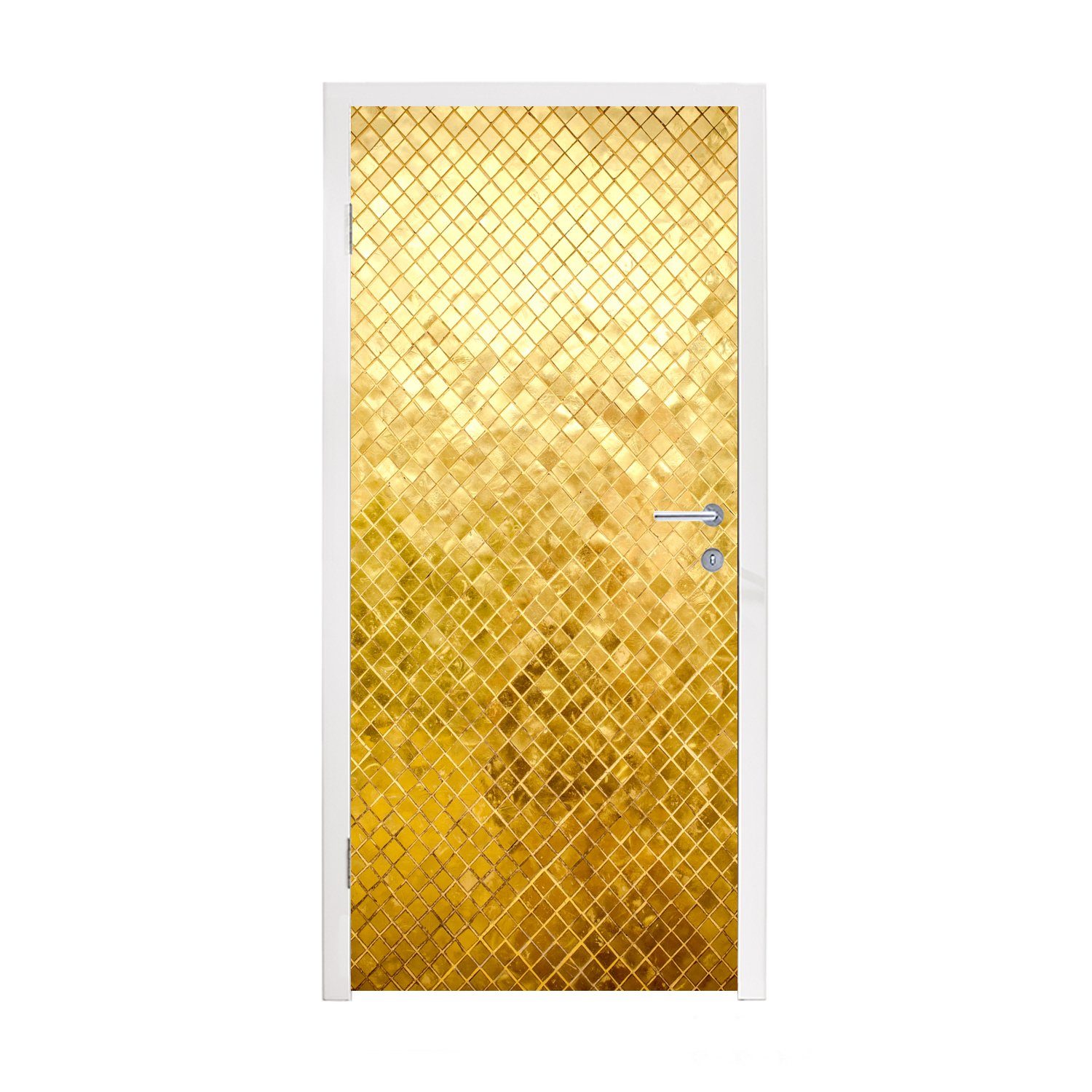 MuchoWow Türtapete Gold - Design - Abstrakt, Matt, bedruckt, (1 St), Fototapete für Tür, Türaufkleber, 75x205 cm