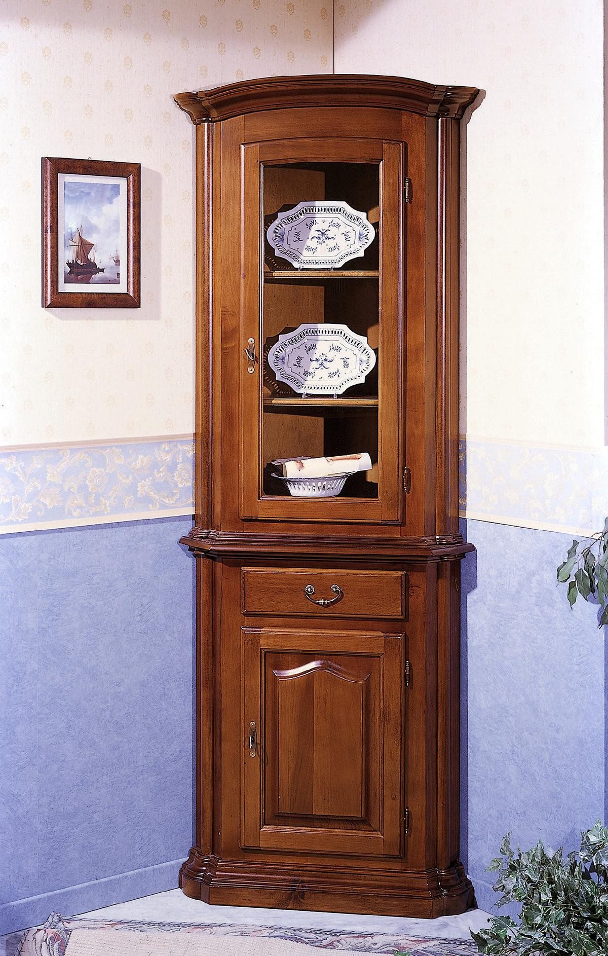 JVmoebel Eckvitrine Elegante Wohnzimmervitrine aus Glas für Ihr Zuhause Made in Europa