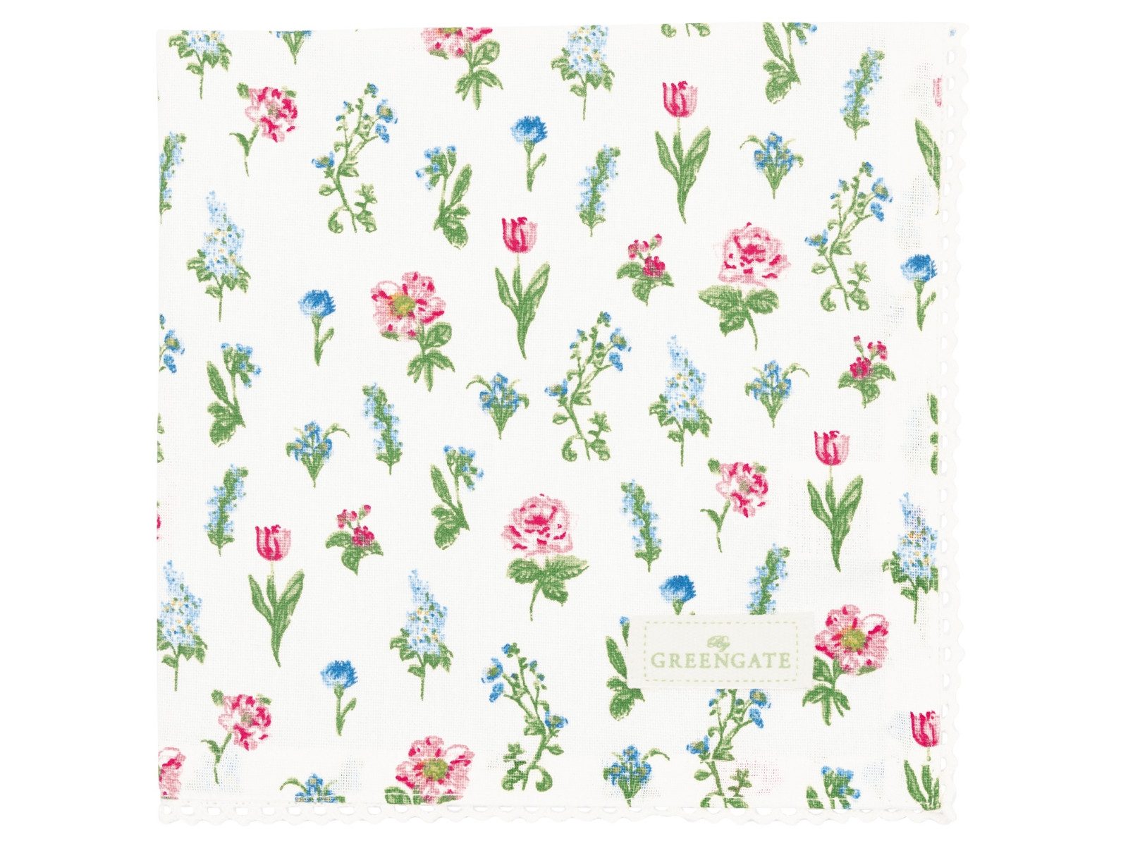 Greengate Stoffserviette Estrid Stoffserviette mit Spitze white 40x40cm