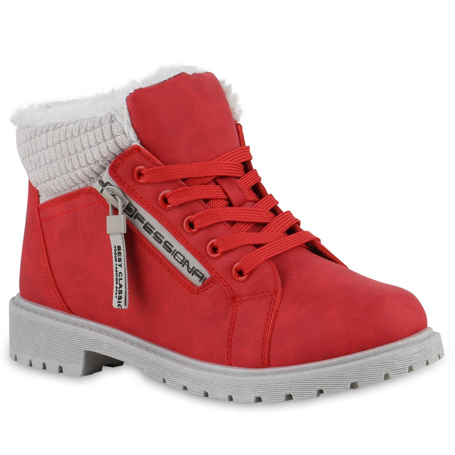 VAN HILL Damen Warm Gefüttert Worker Boots Stiefelette Bequem Prints Schuhe günstig online kaufen