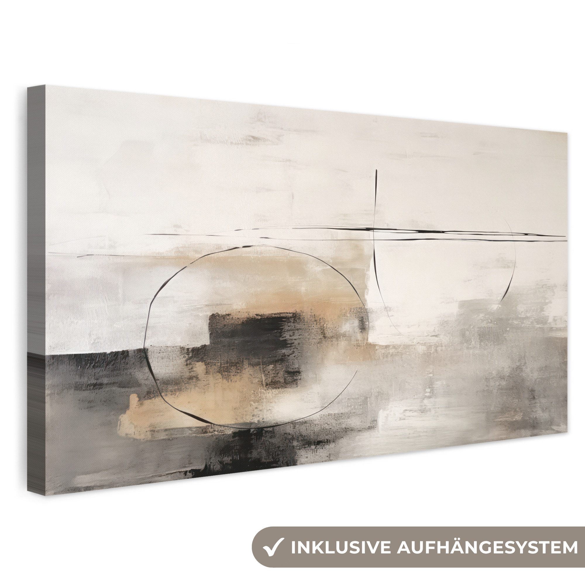 OneMillionCanvasses® Leinwandbild Panorama Kunst - Abstrakt - Grau - Industriell, Fotodruck (1 St), Wandbild, Deko Schlafzimmer Wohnzimmer Flur 40x20 cm