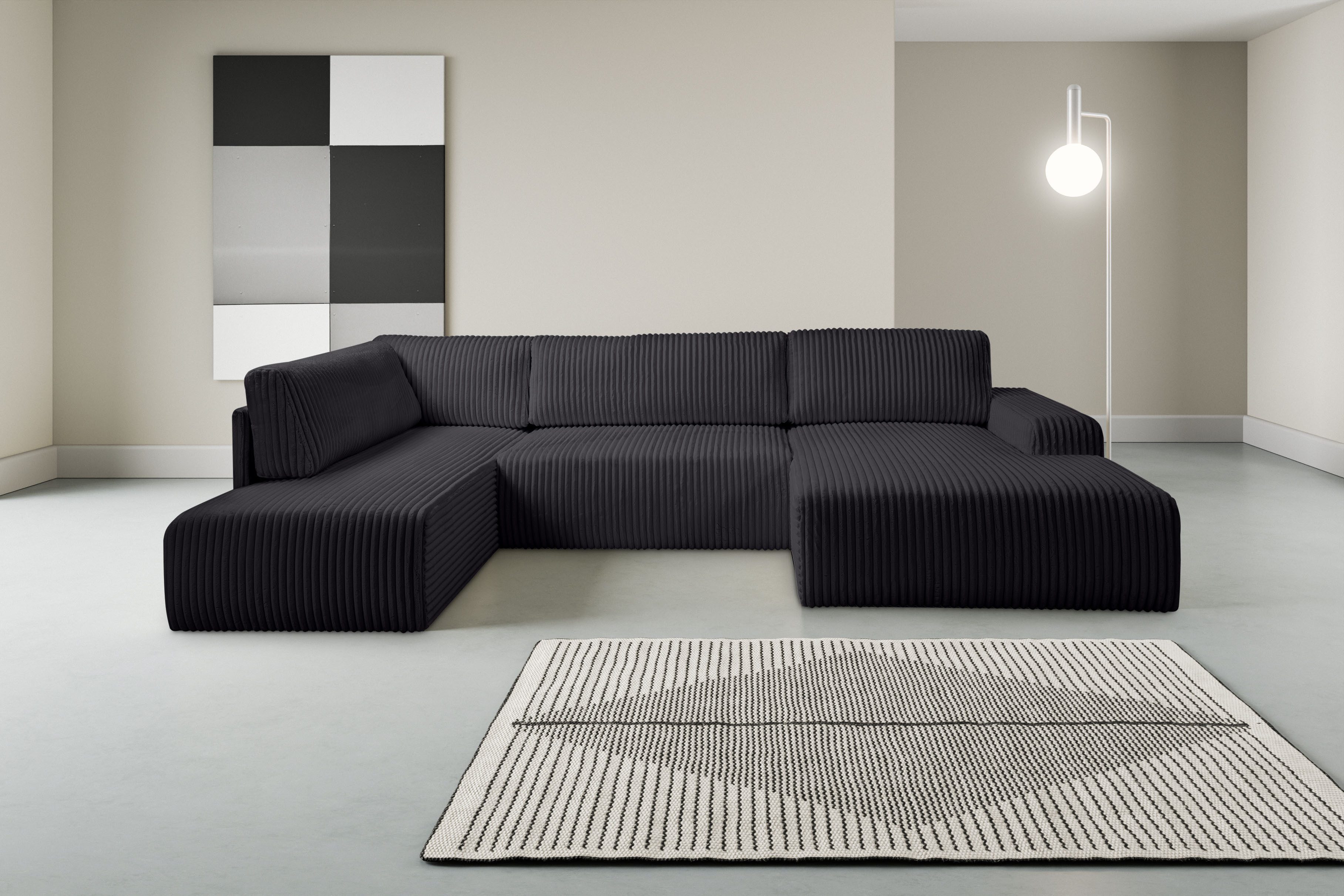 WERK2 Wohnlandschaft Rotterdam-U, U-Form, in kuschelweichem Cord oder Breit günstig online kaufen