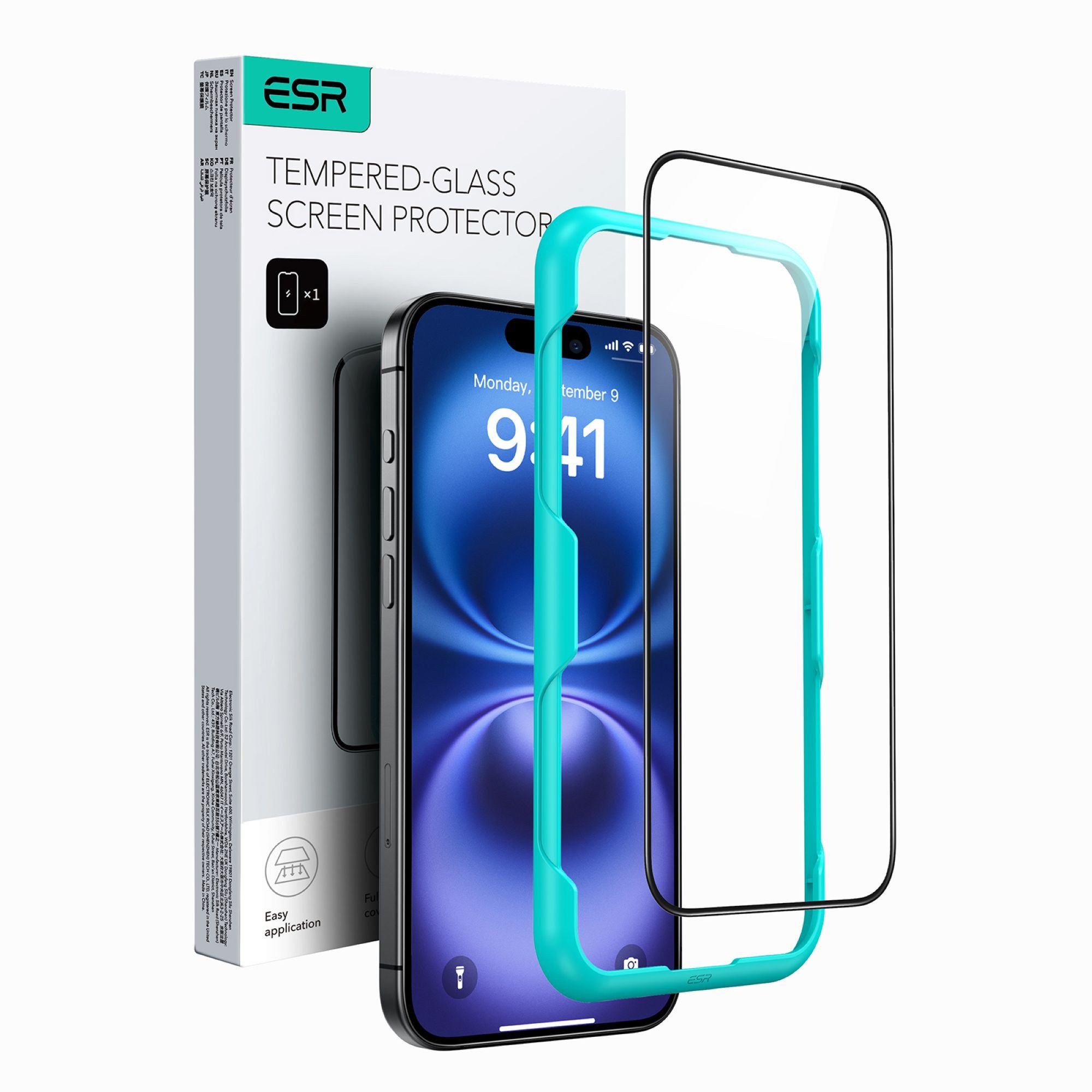 ESR Displayschutzglas Tempered-Glass Displayschutz für iPhone 16, iPhone 15, Starke Kratzfestigkeit, HD-Klarheit