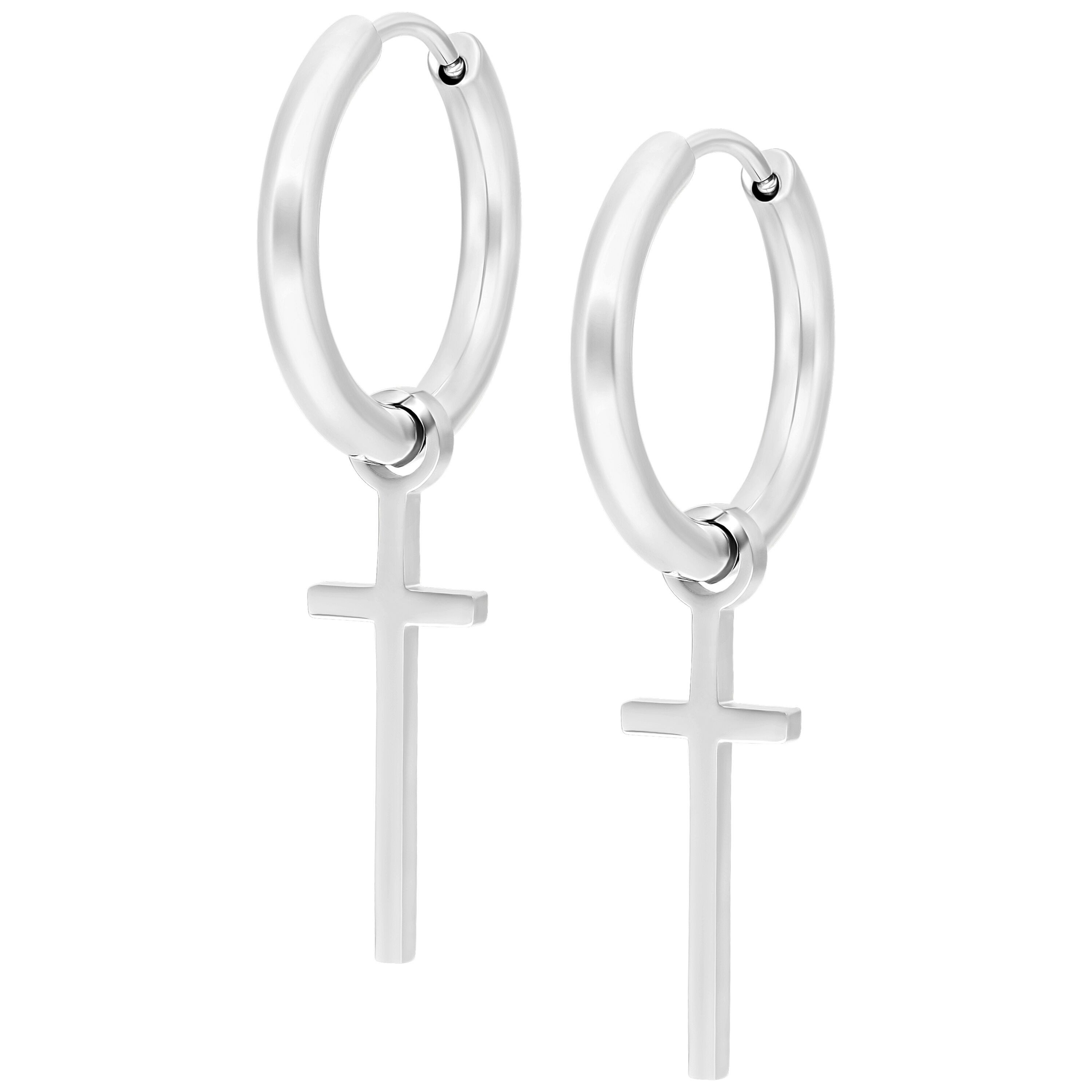 Paar Ohrhänger Little Cross Hoops