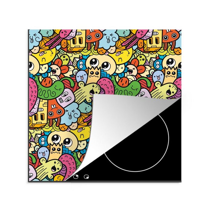 MuchoWow Herdblende-/Abdeckplatte Kinder - Muster - Regenbogen - Design - Mädchen - Jungen Vinyl (1 tlg) Ceranfeldabdeckung Arbeitsplatte für küche