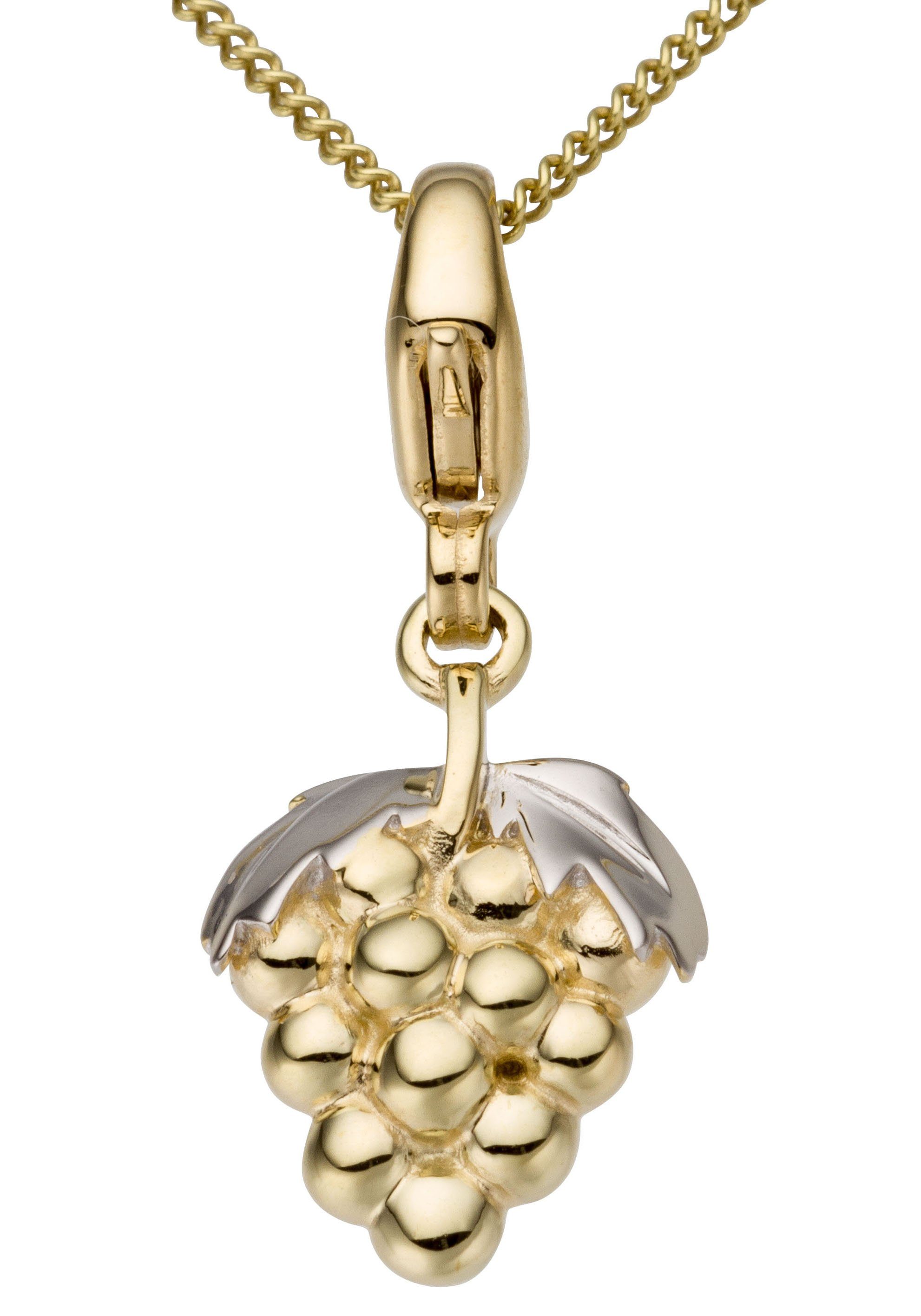 Firetti Charm-Einhänger Schmuck Geschenk Gold 375 Halskette Charmarmband Gold-Charm Trauben