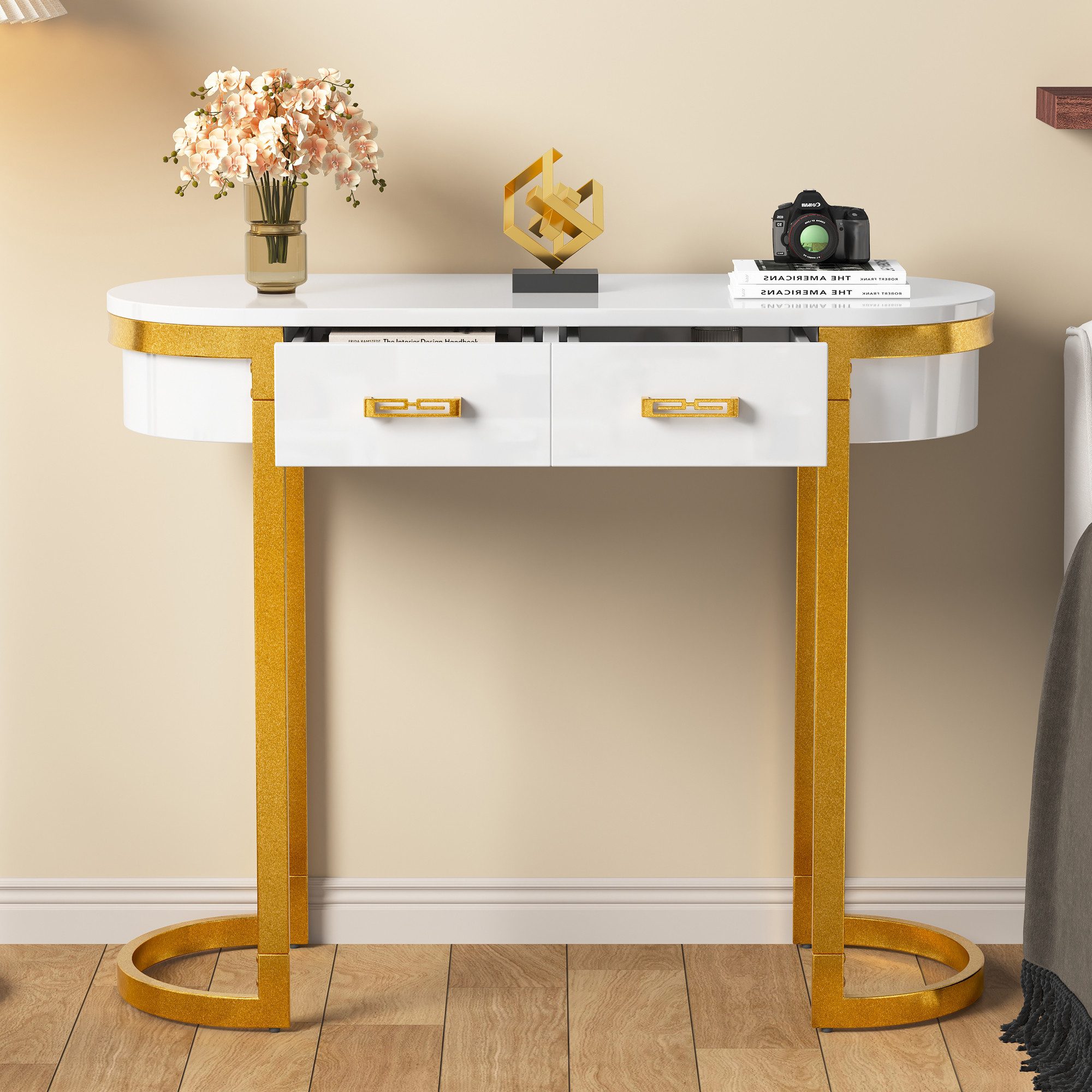 PXloue Konsolentisch Moderne Konsole mit goldener günstig online kaufen