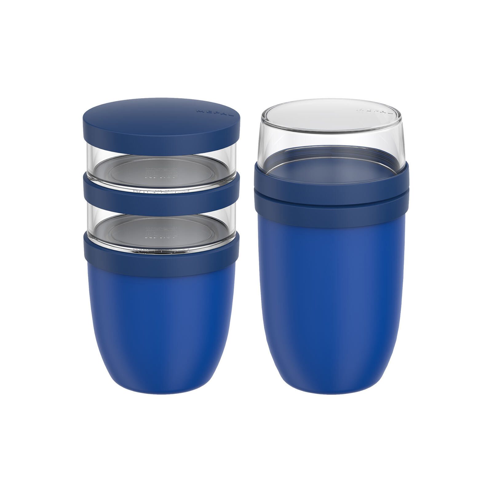 Mepal Lunchbox Ellipse Lunchpot-Set XL 900 ml + 1050 ml 2er Set, Kunststoff, (2-tlg), Spülmaschinengeeignet, Mikrowellenfest