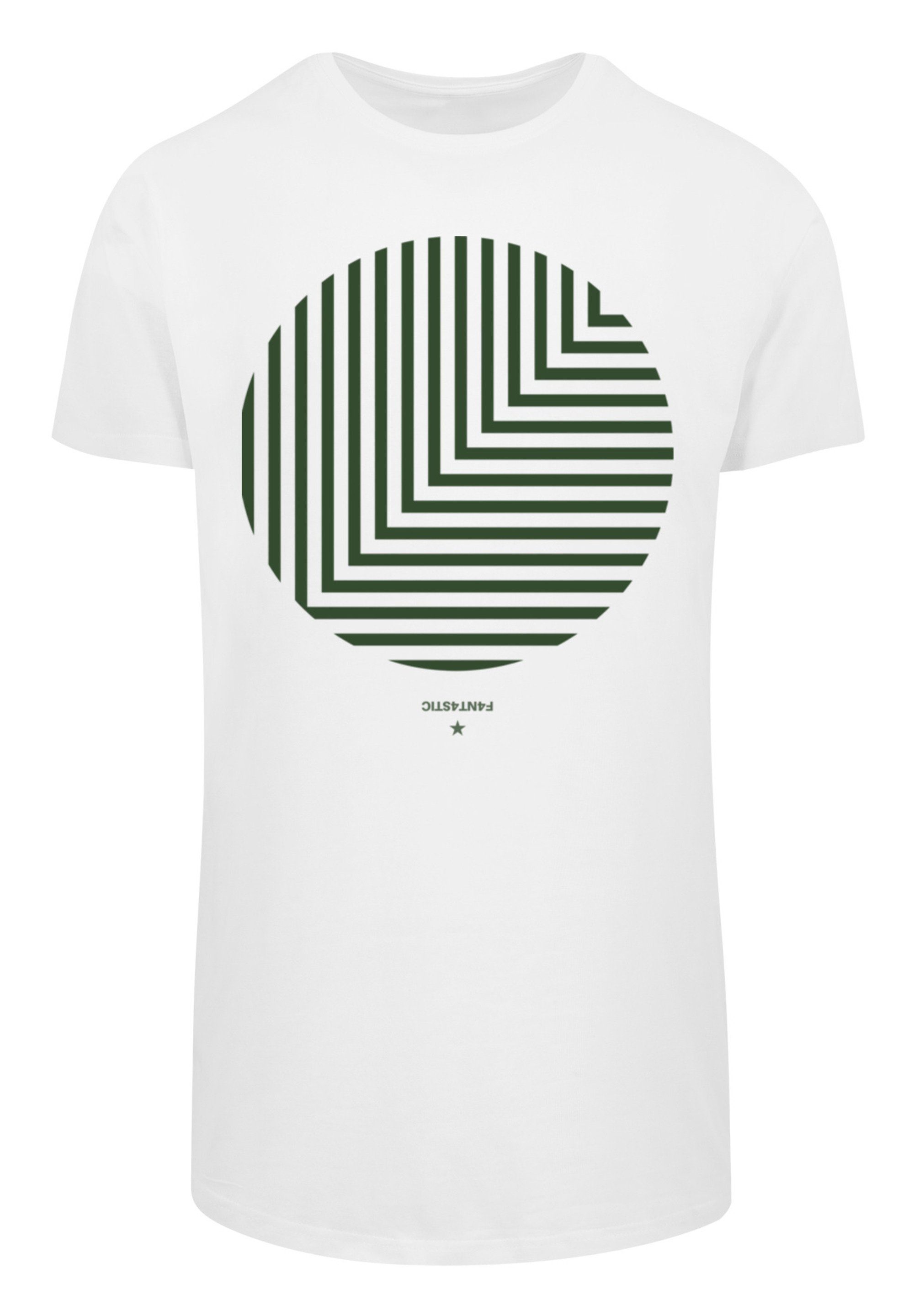 F4NT4STIC T-Shirt Geometrics Grün weiß Print