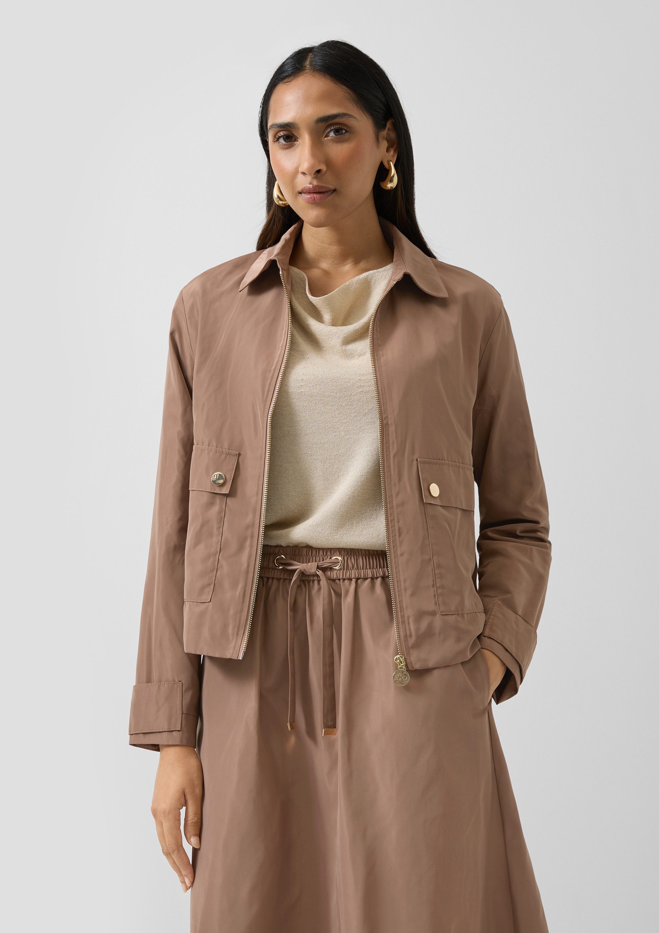 s.Oliver Funktionsjacke Indoor-Jacke Blouson im Relaxed Fit mit Elastiksaum