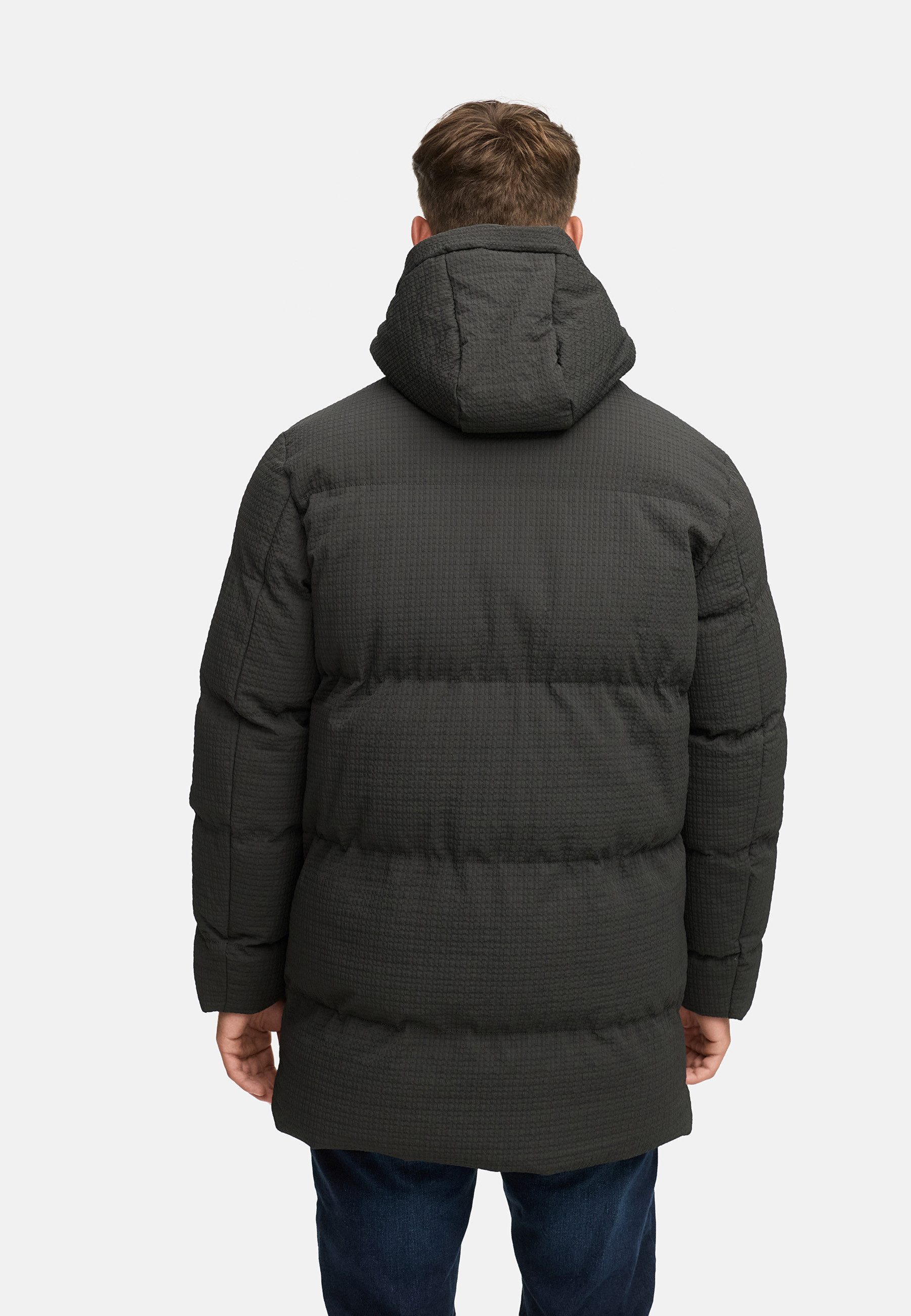 Indicode Wintermantel Herren INLondoy Jacke Winter Herrenjacke Parka mit markanter Struktur und Kapuze