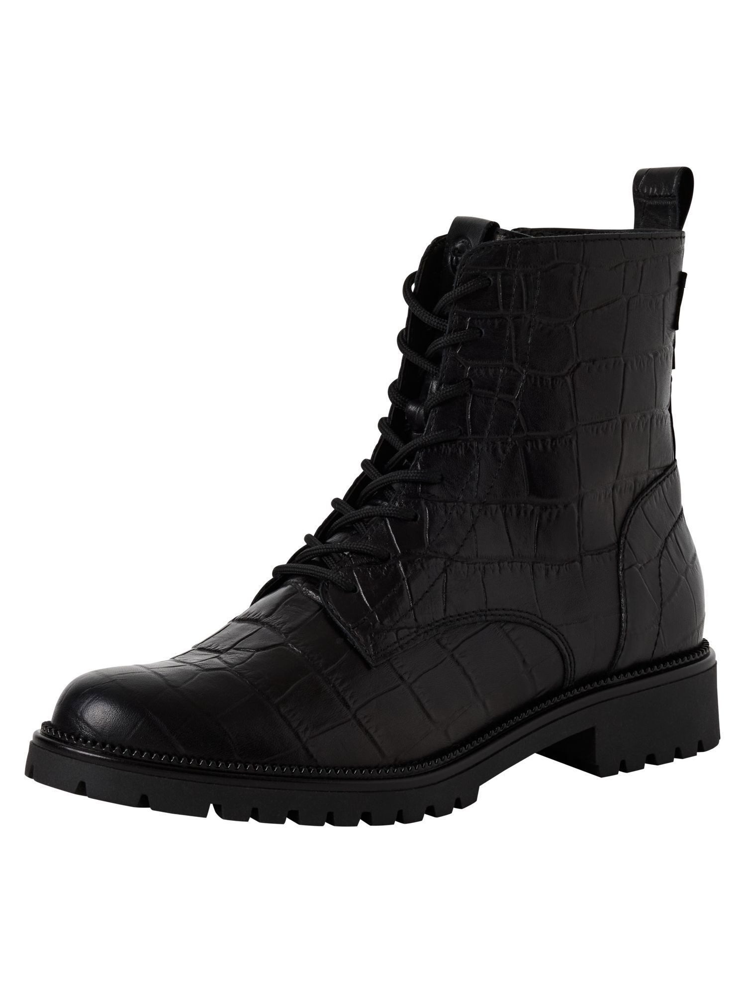 Tamaris TOUCH-IT aus Leder Blockabsatz 1-25402-43 Schnürstiefelette TOUCH-IT